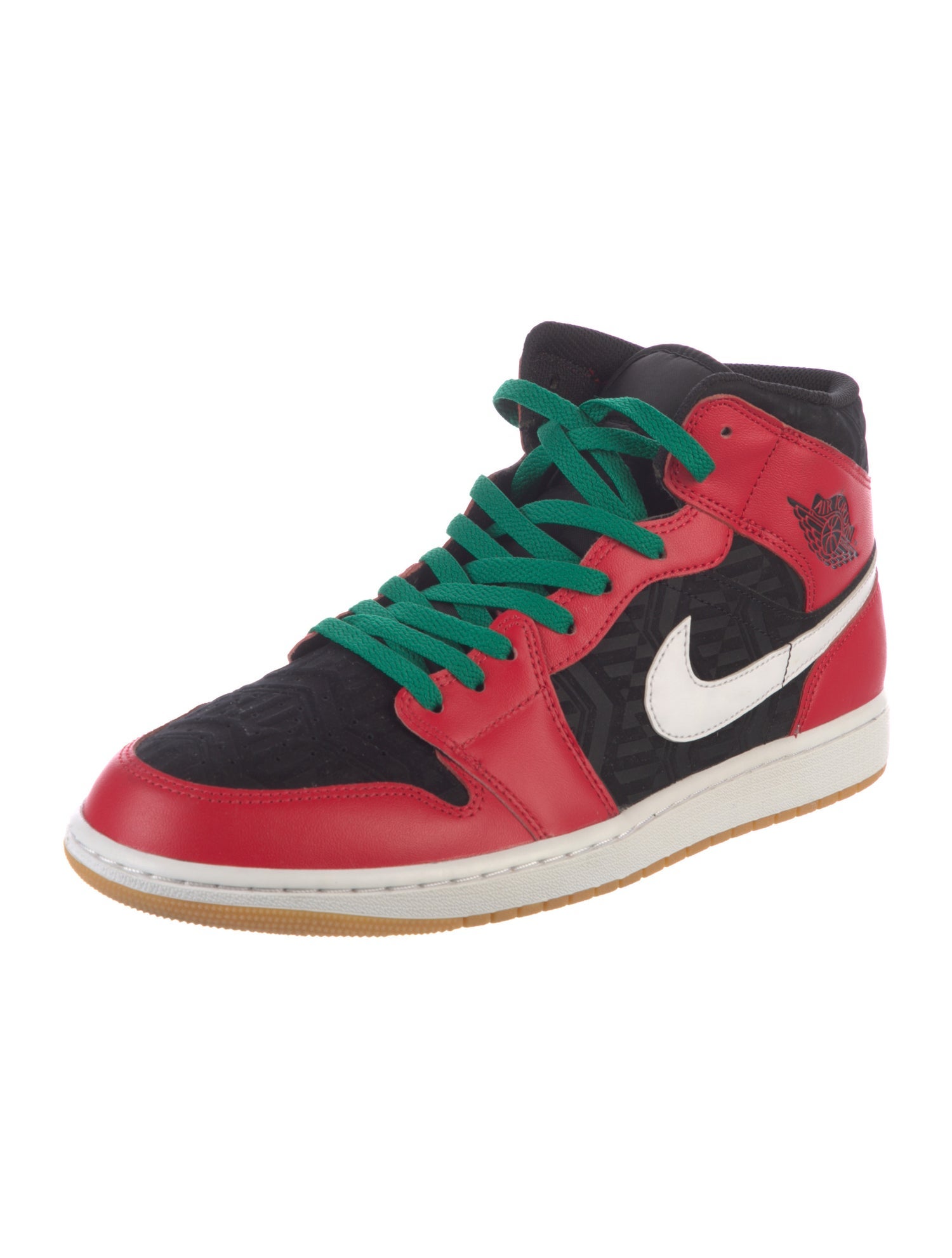 Jordan Leather Colorblock Pattern Sneakers