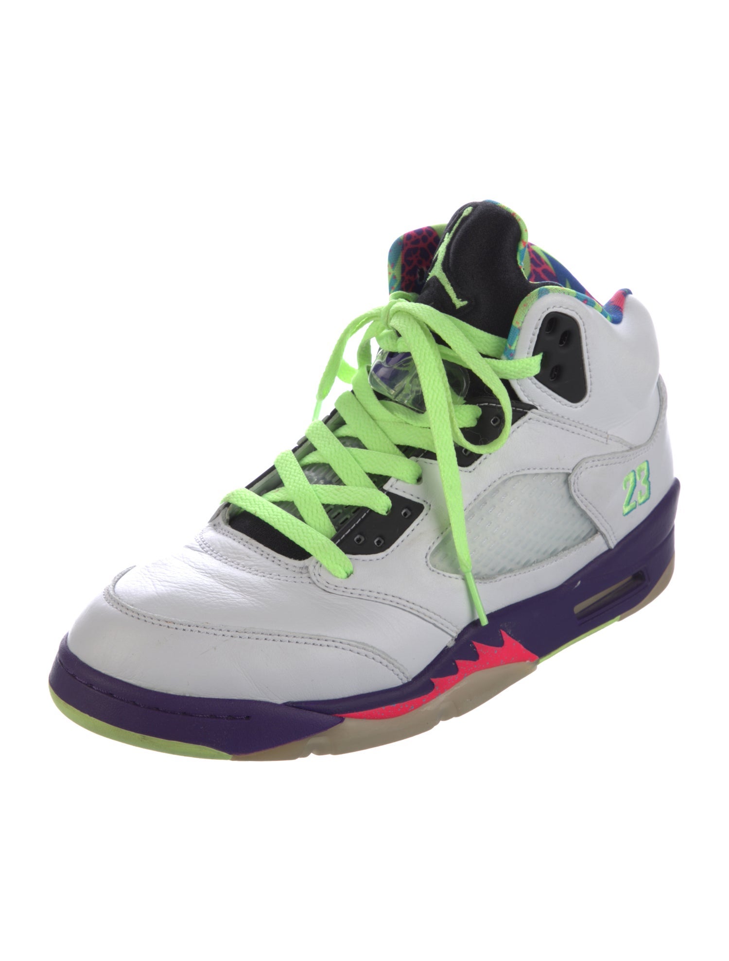 Jordan Leather Colorblock Pattern Chunky Sneakers