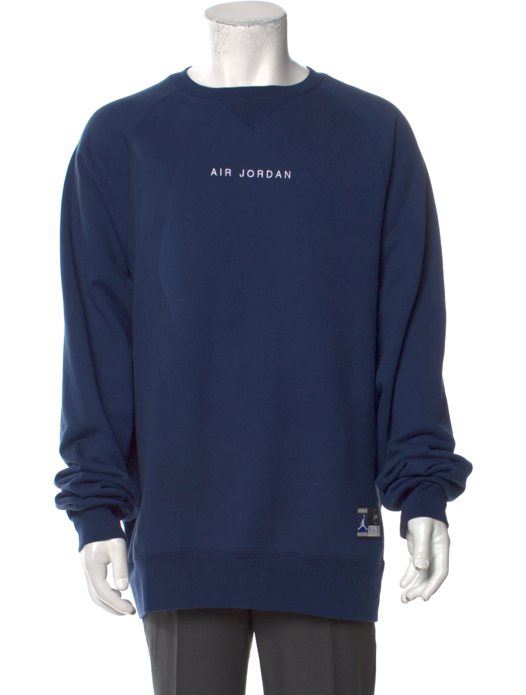 jordan x fragment design fleece crew sweatshirt qs