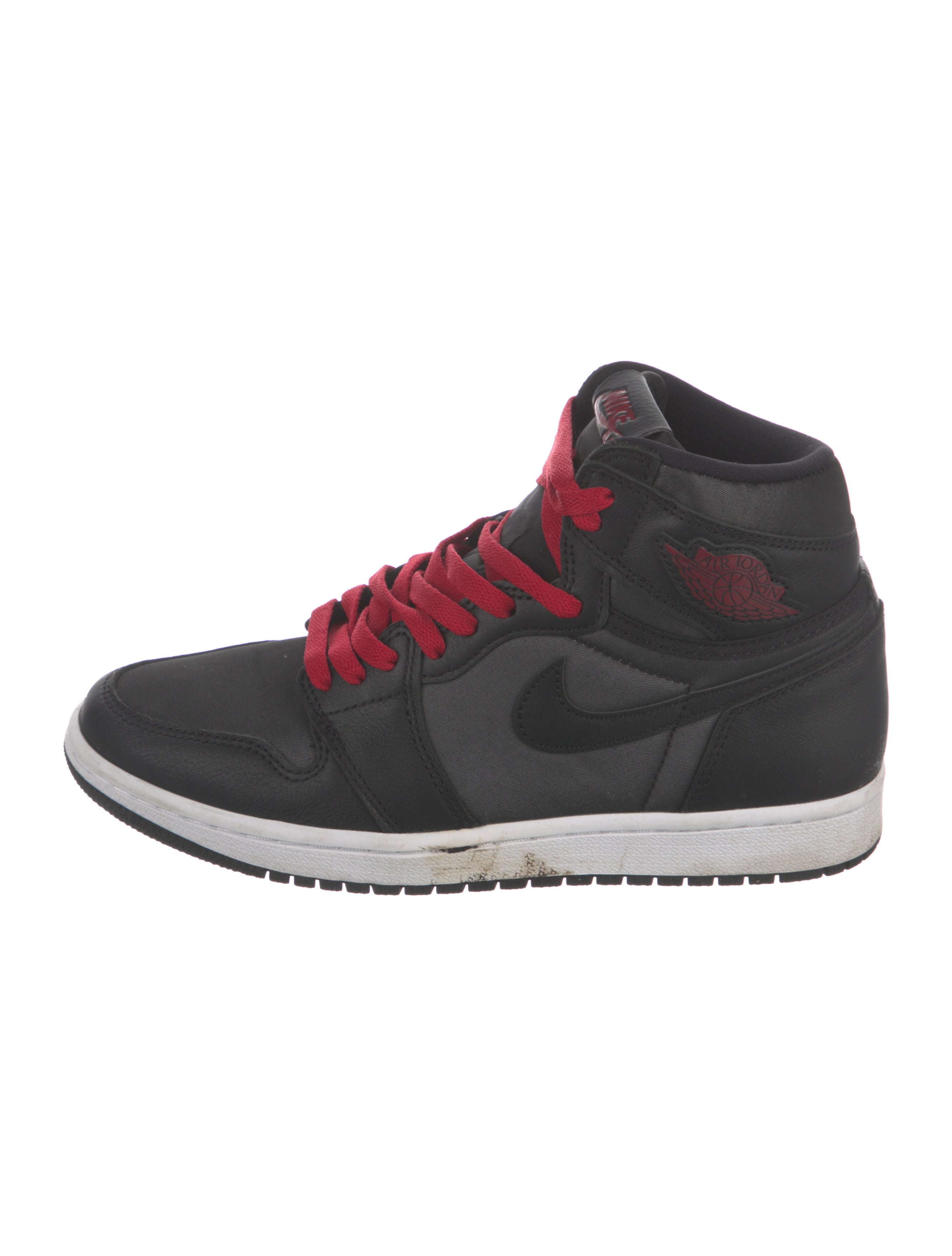 j1 black satin gym red