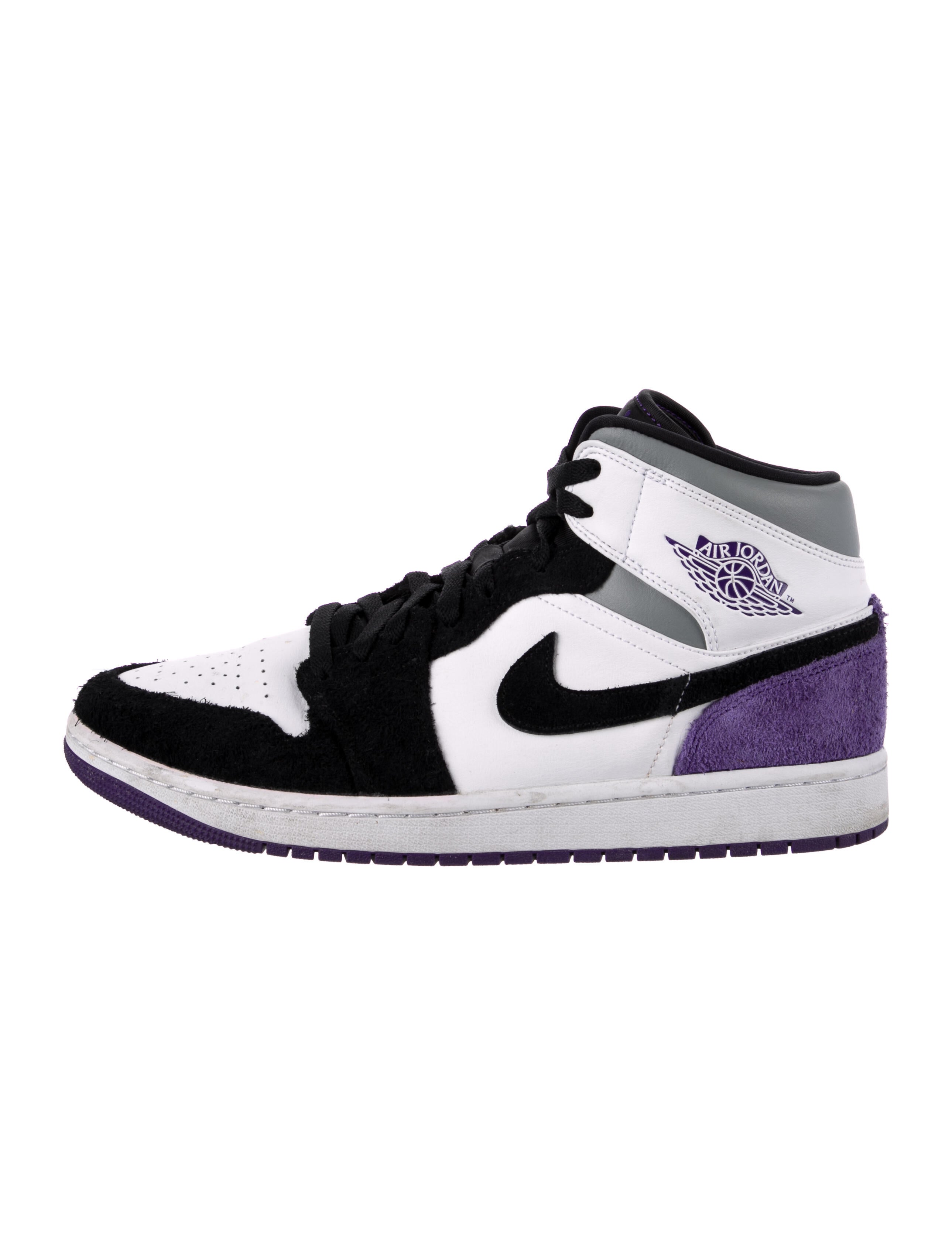 Jordan 1 Mid SE 'Varsity Purple' Sneakers Purple Sneakers, Shoes