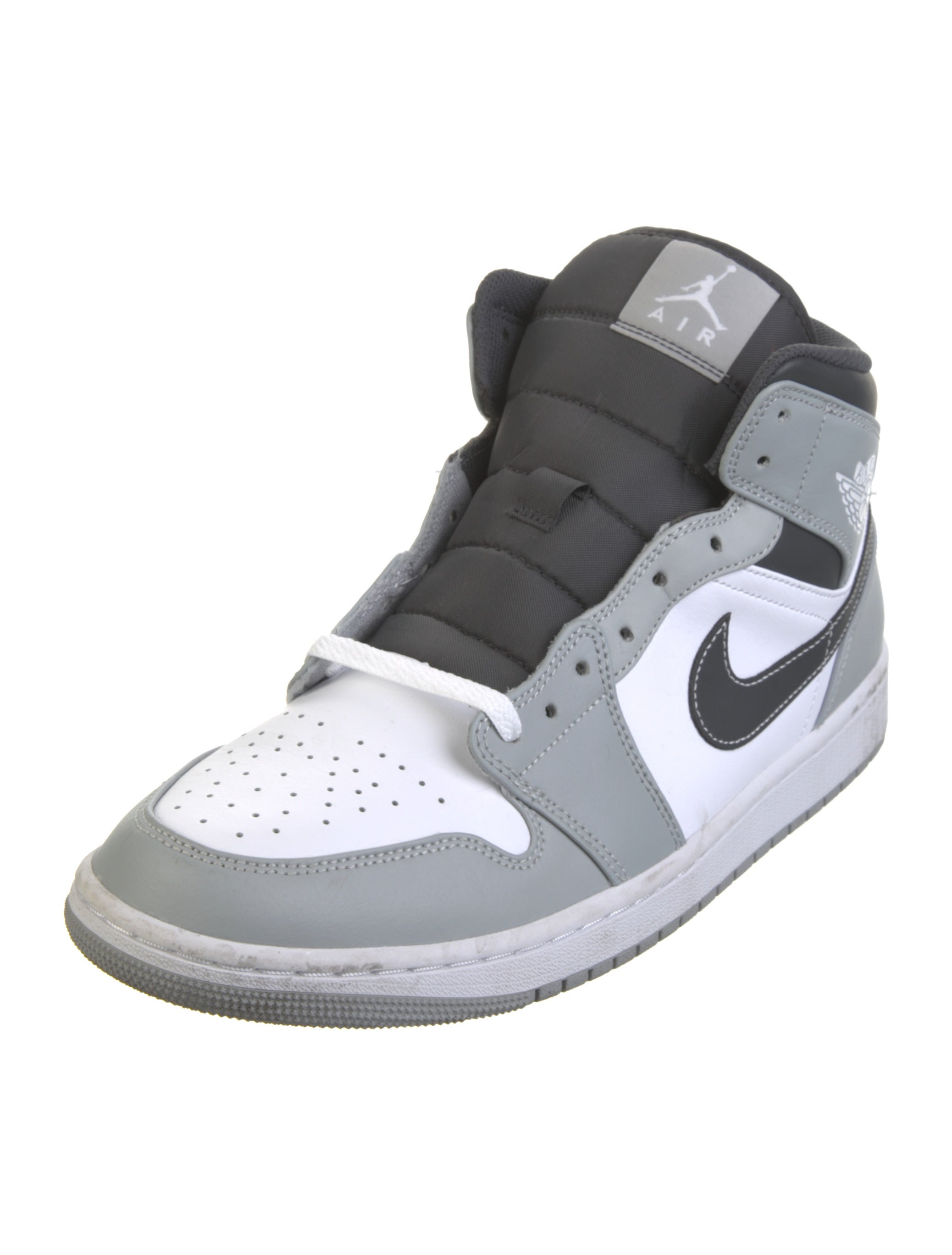 Jordan 1 Mid 'Light Smoke Grey' Athletic Sneakers Grey Sneakers