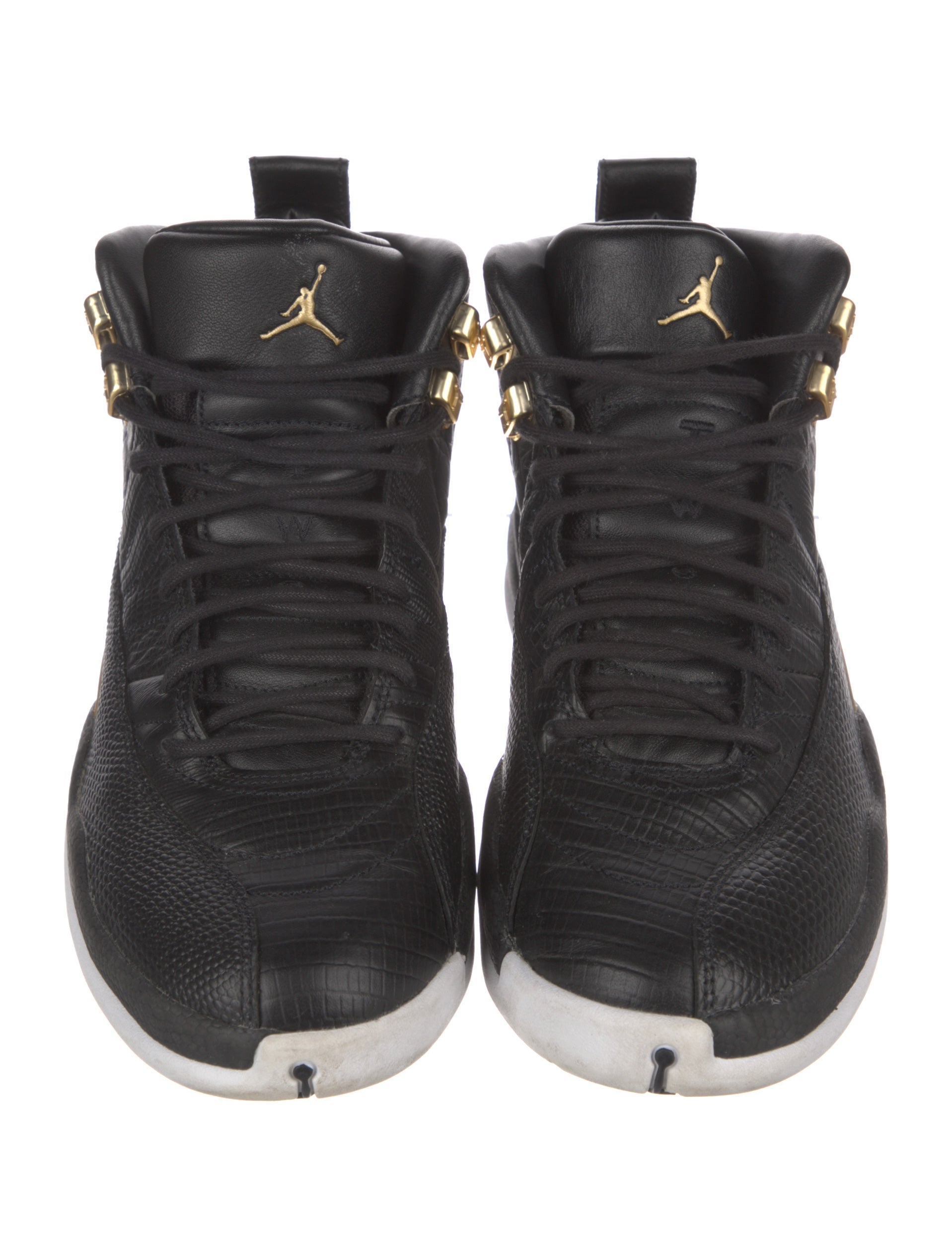 Jordan 12 Retro Black Metallic Gold White Sneakers