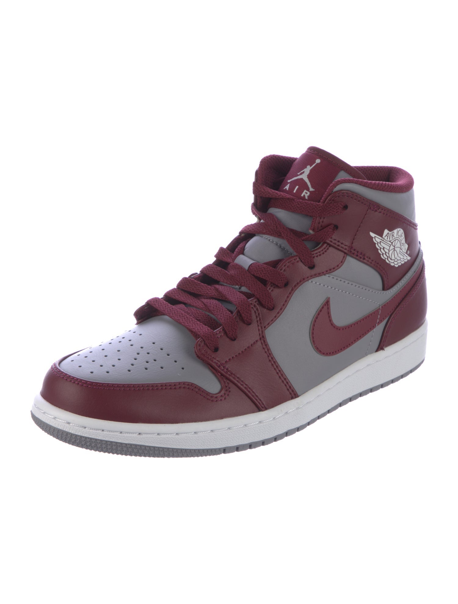 Jordan Leather Colorblock Pattern Sneakers Burgundy Sneakers, Shoes