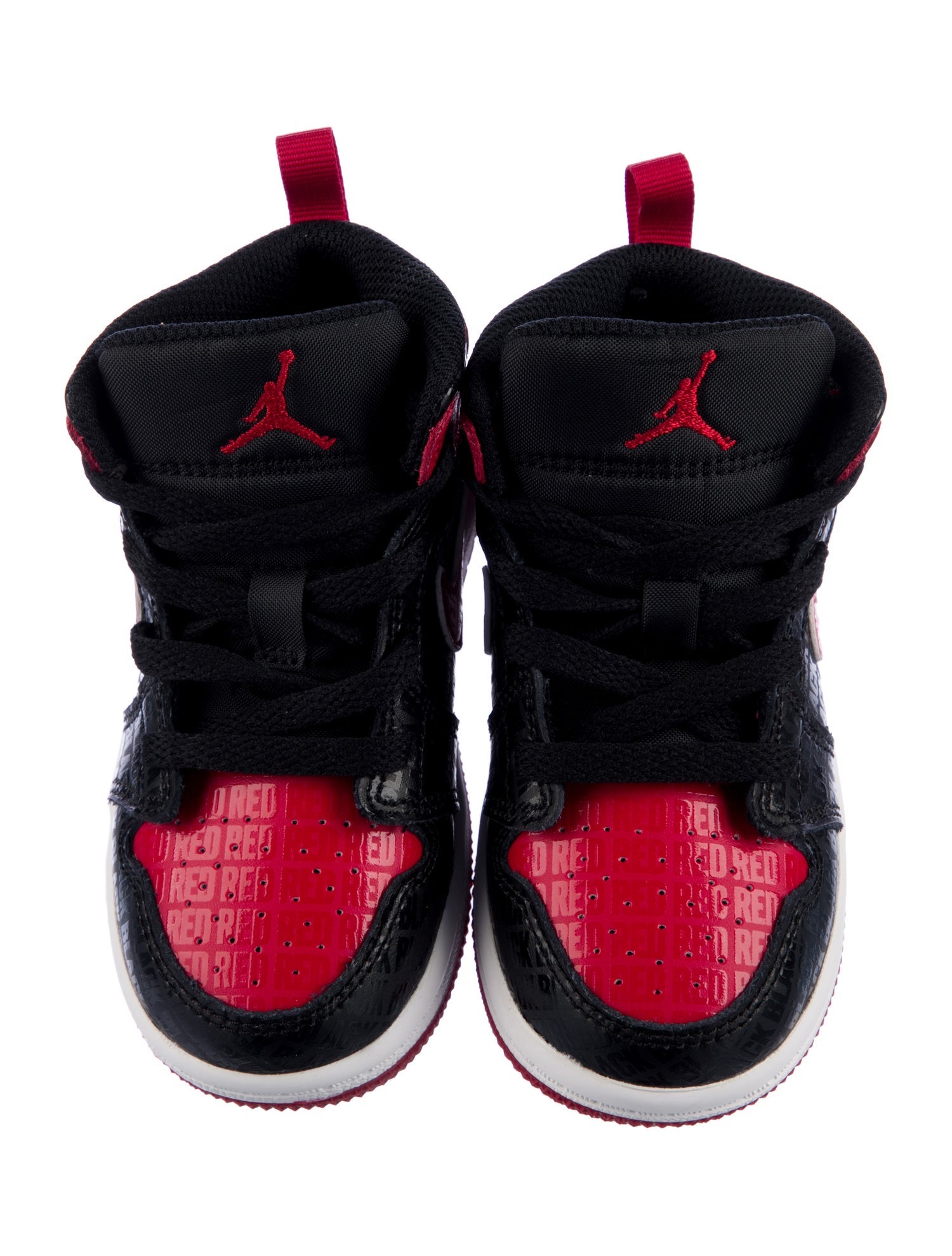 Jordan Infant Boys' Jordan 1 Mid Black + Red = Bred Sneakers w/ Tags