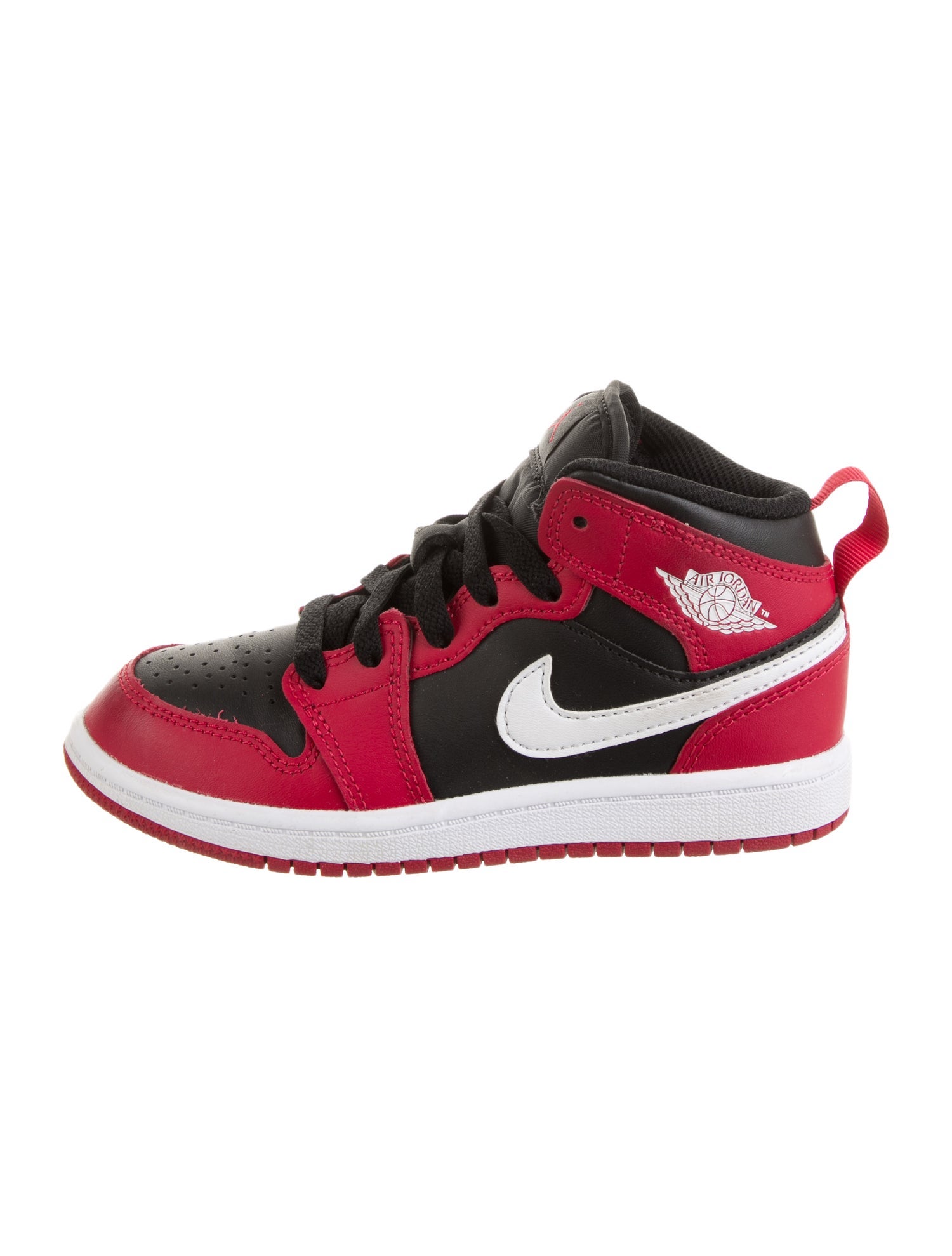 Jordan Boys' Jordan 1 Mid Black Gym Red (PS)