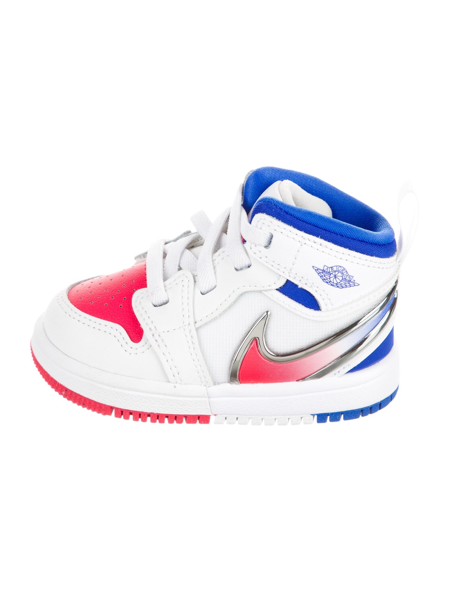 Jordan Kids' 1 Mid RM EasyOn 'White Racer Blue Red' (TD) Sneakers