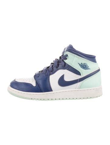 Jordan Sizes 2-6 1 Mid GS 'Blue Mint' High Sneaker 6.5