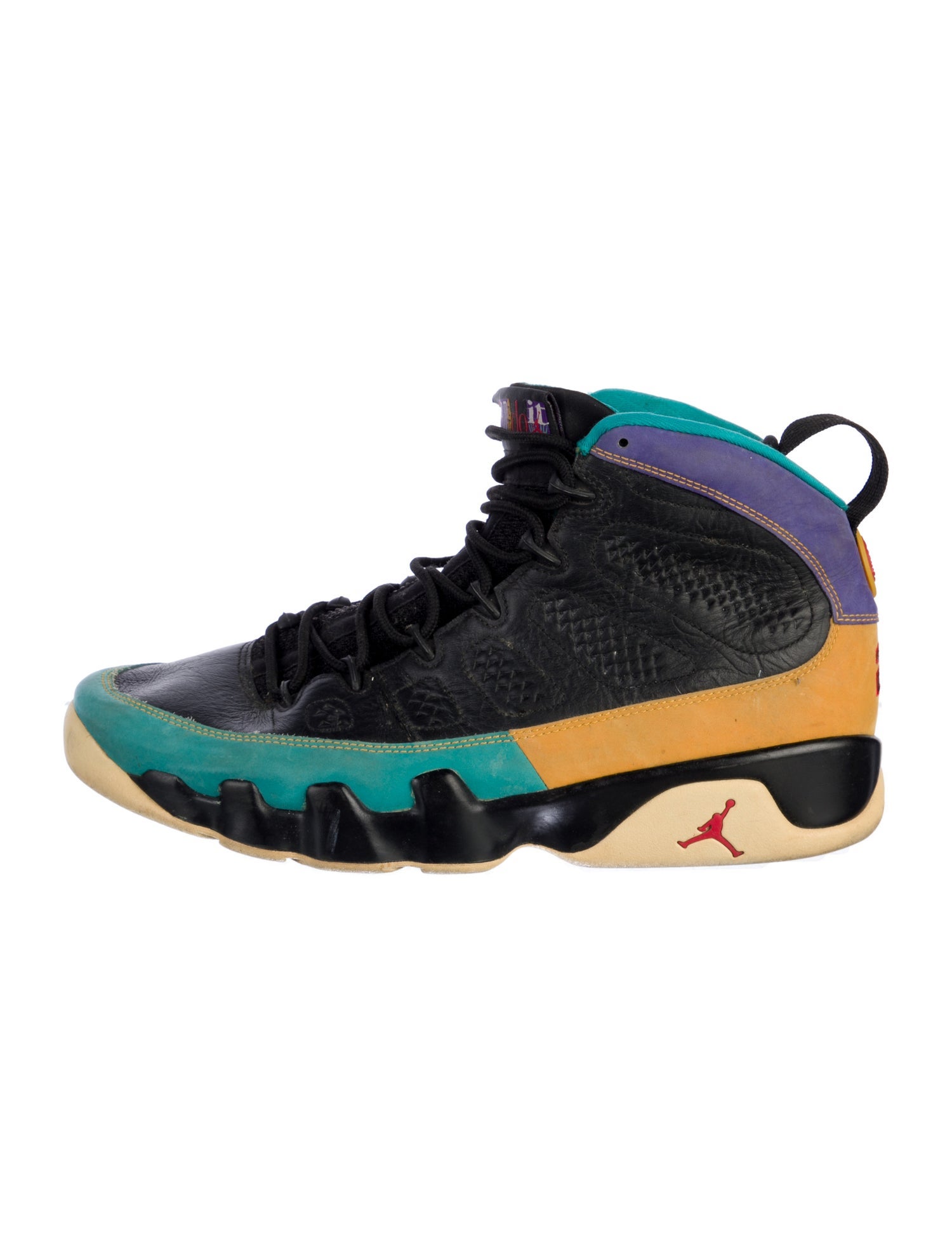 Jordan Leather Colorblock Pattern Sneakers