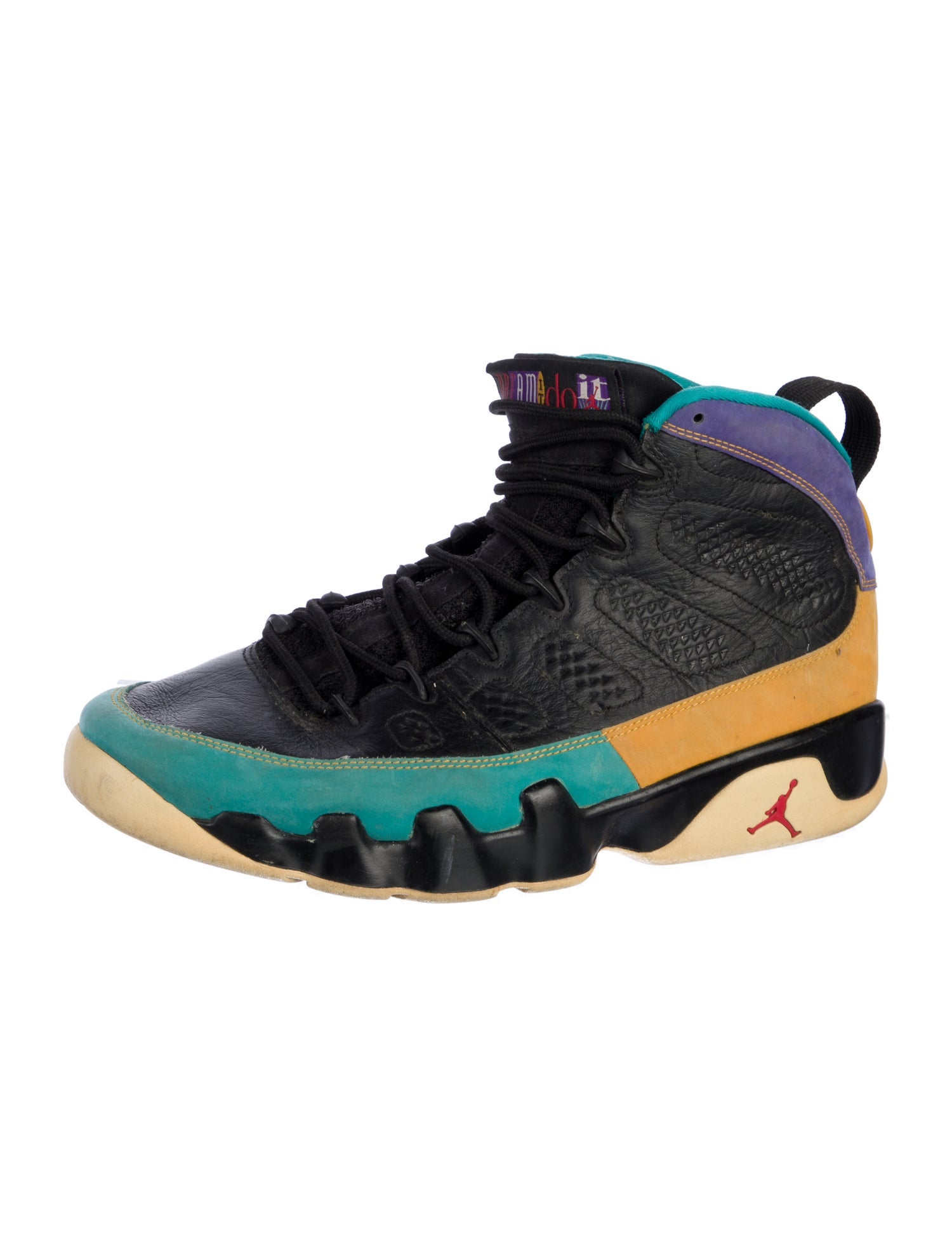 Jordan Leather Colorblock Pattern Sneakers