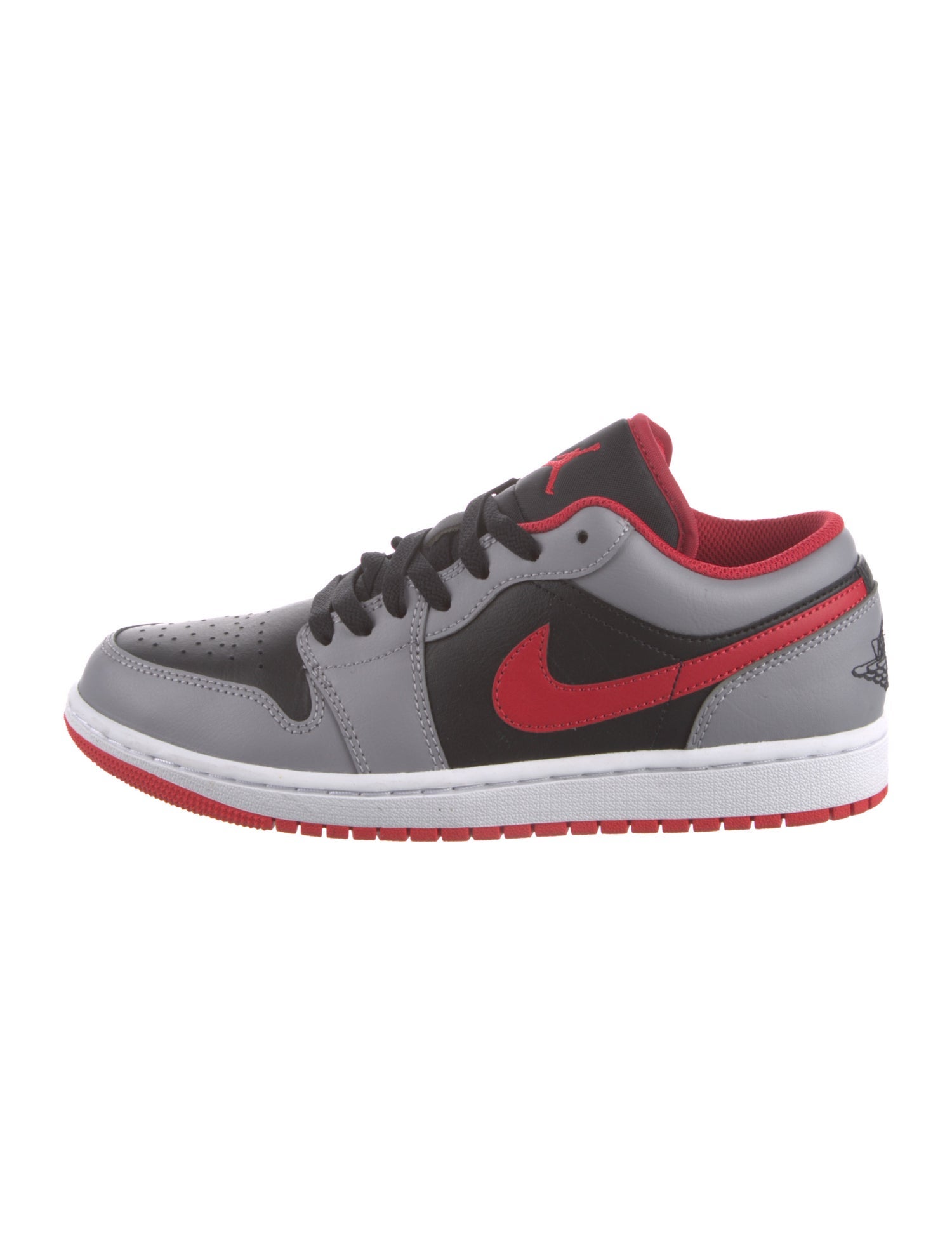 Jordan 1 Low 'Black Light Smoke Grey Gym Red' Sneakers