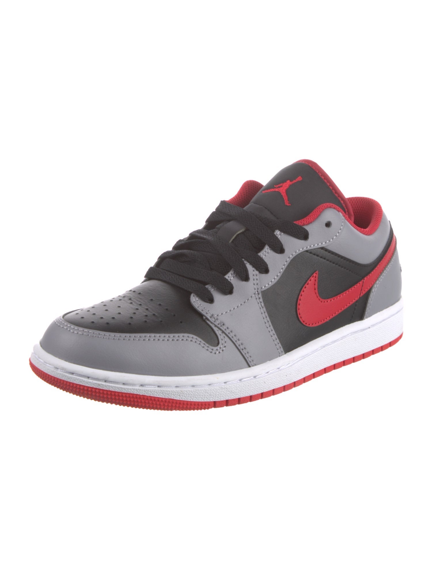 Jordan 1 Low 'Black Light Smoke Grey Gym Red' Sneakers