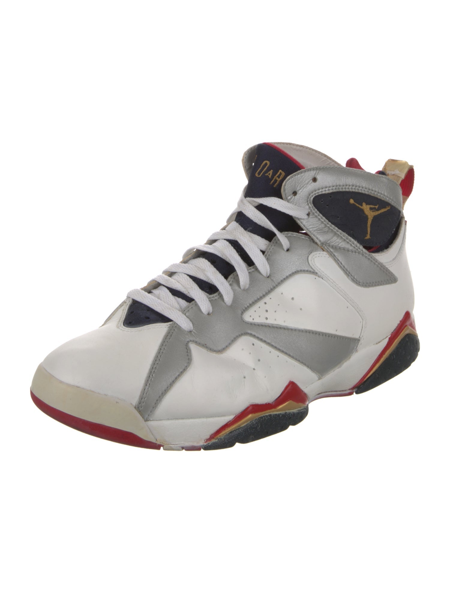 Jordan Leather Colorblock Pattern Athletic Sneakers