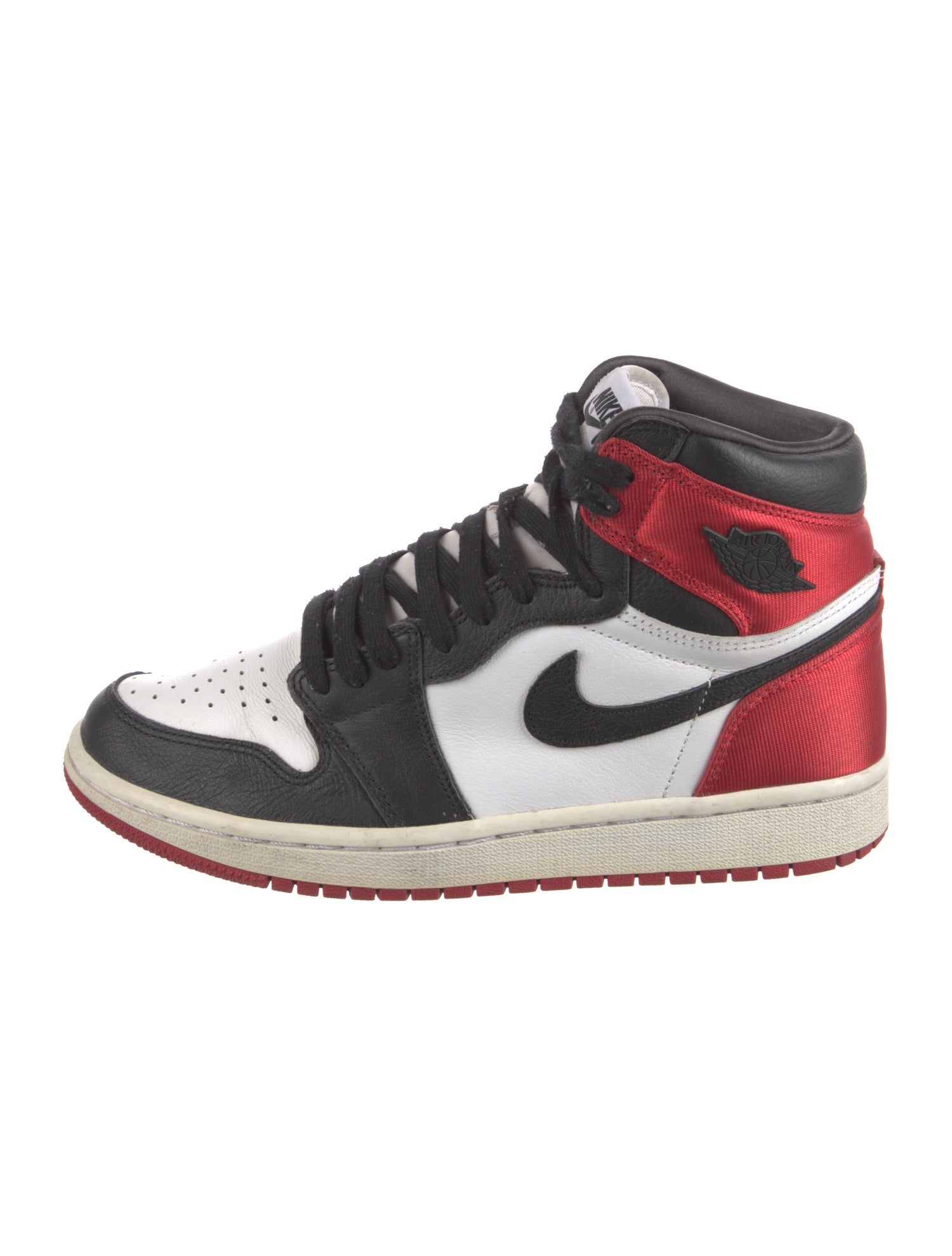 Jordan 1 Retro High Satin Black Toe Sneakers