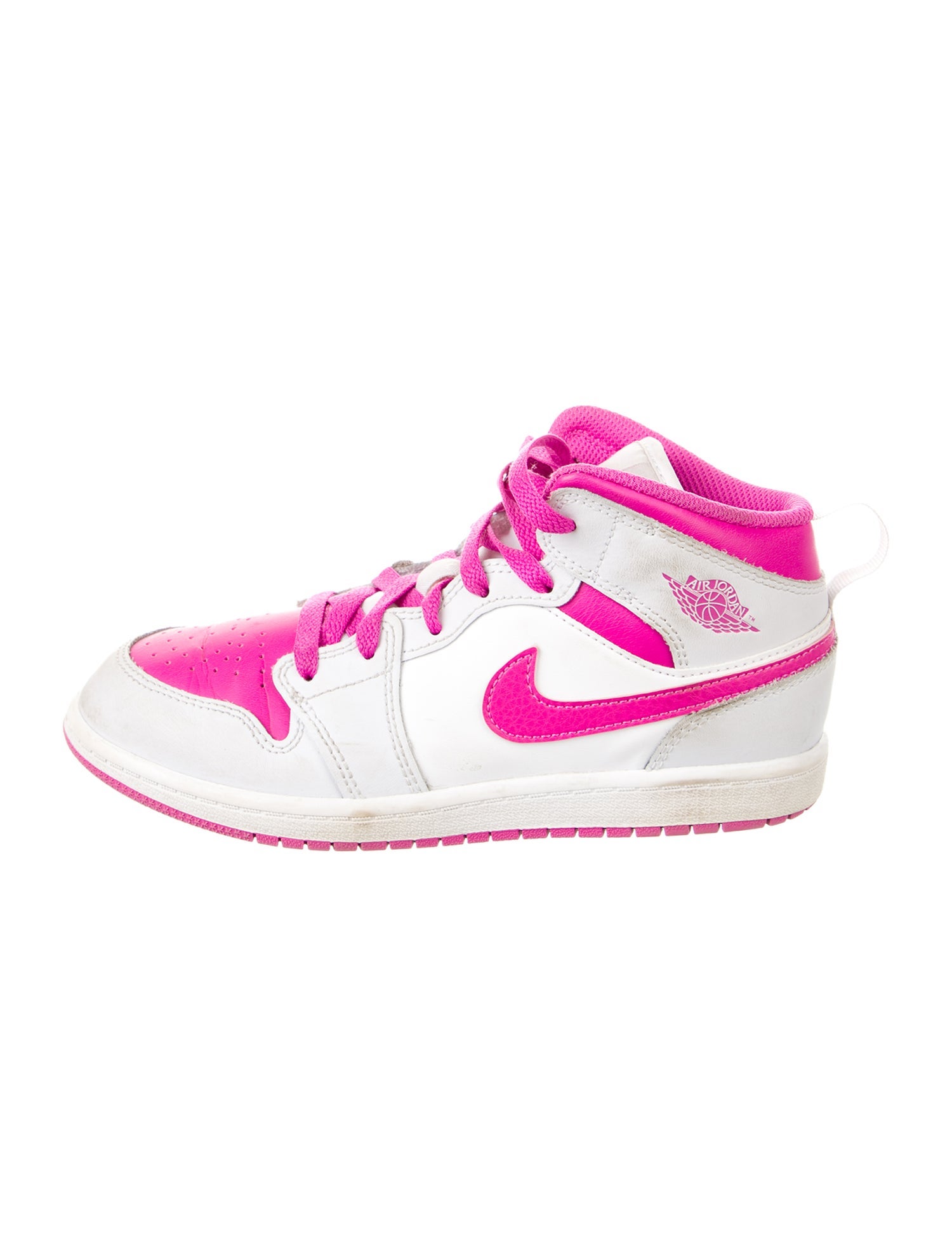 Jordan Girls' 1 Mid 'Fire Pink' (PS) Sneakers