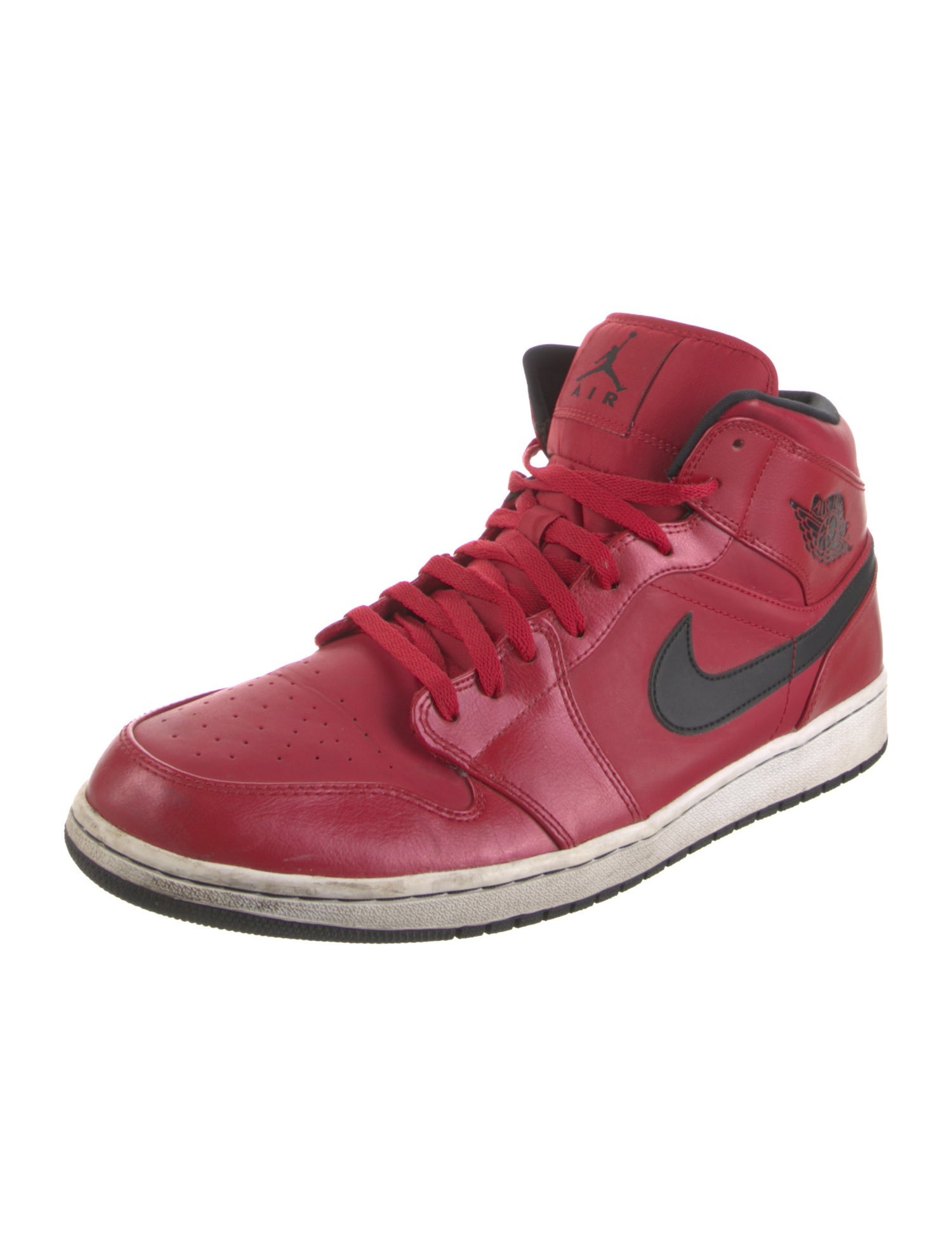 Jordan 1 Mid Gym Red Black Patent Sneakers