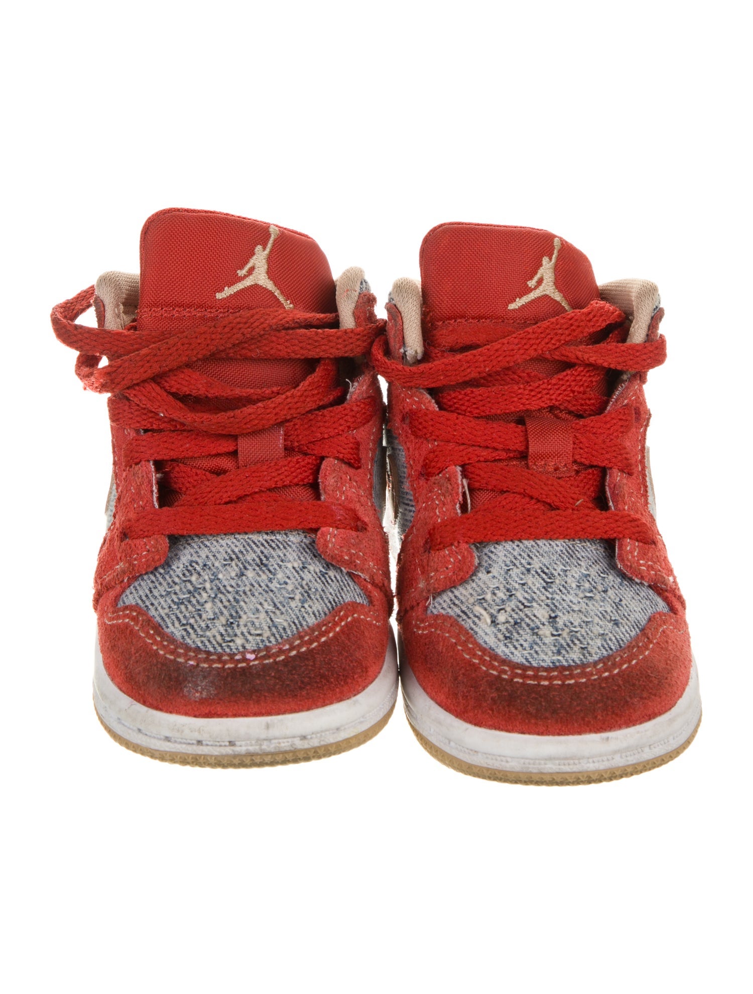 Jordan Kids' 1 Mid SE 'Denim Red' (TD) Sneakers