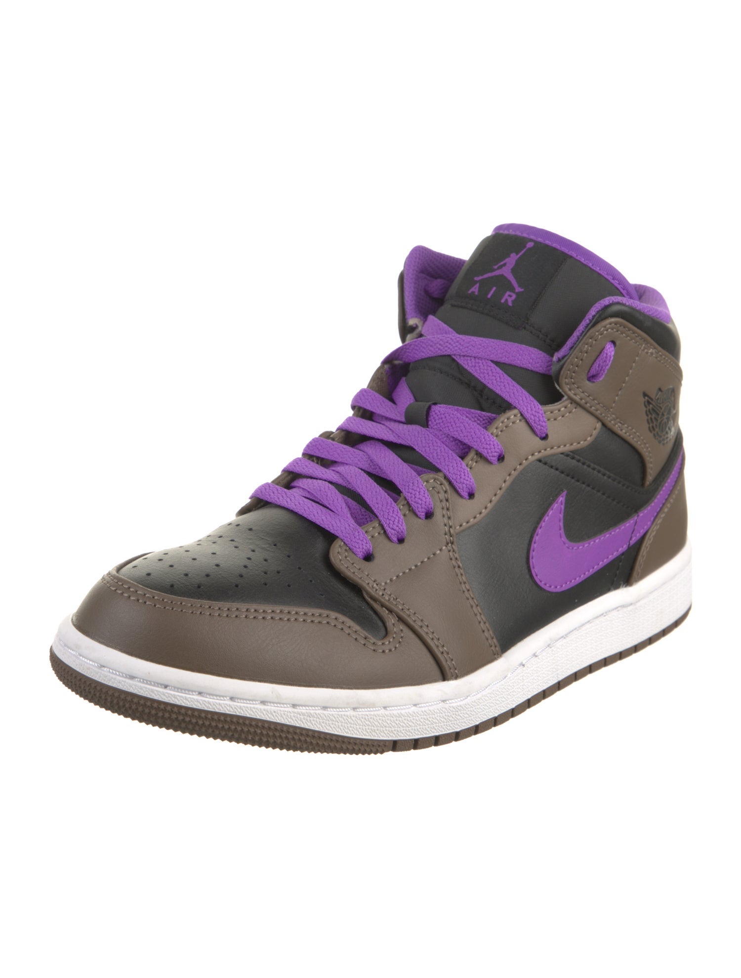 Jordan Leather Colorblock Pattern Athletic Sneakers