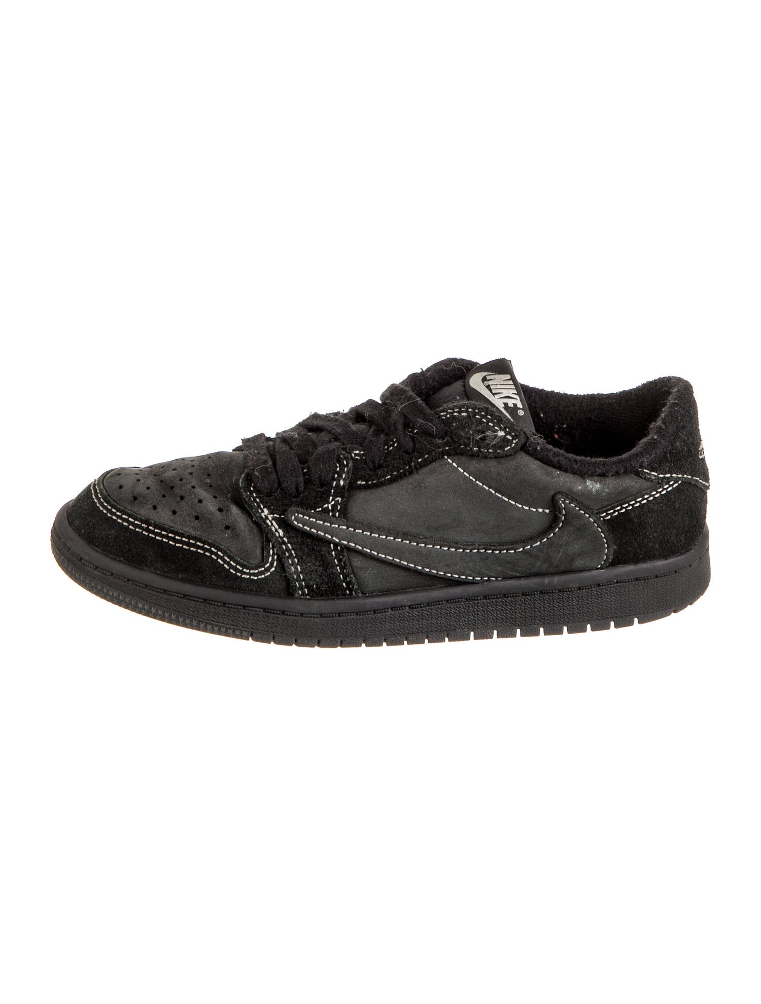 Jordan x Travis Scott Boys' 1 Retro Low OG SP Travis Scott Black Phantom (PS) Sneakers