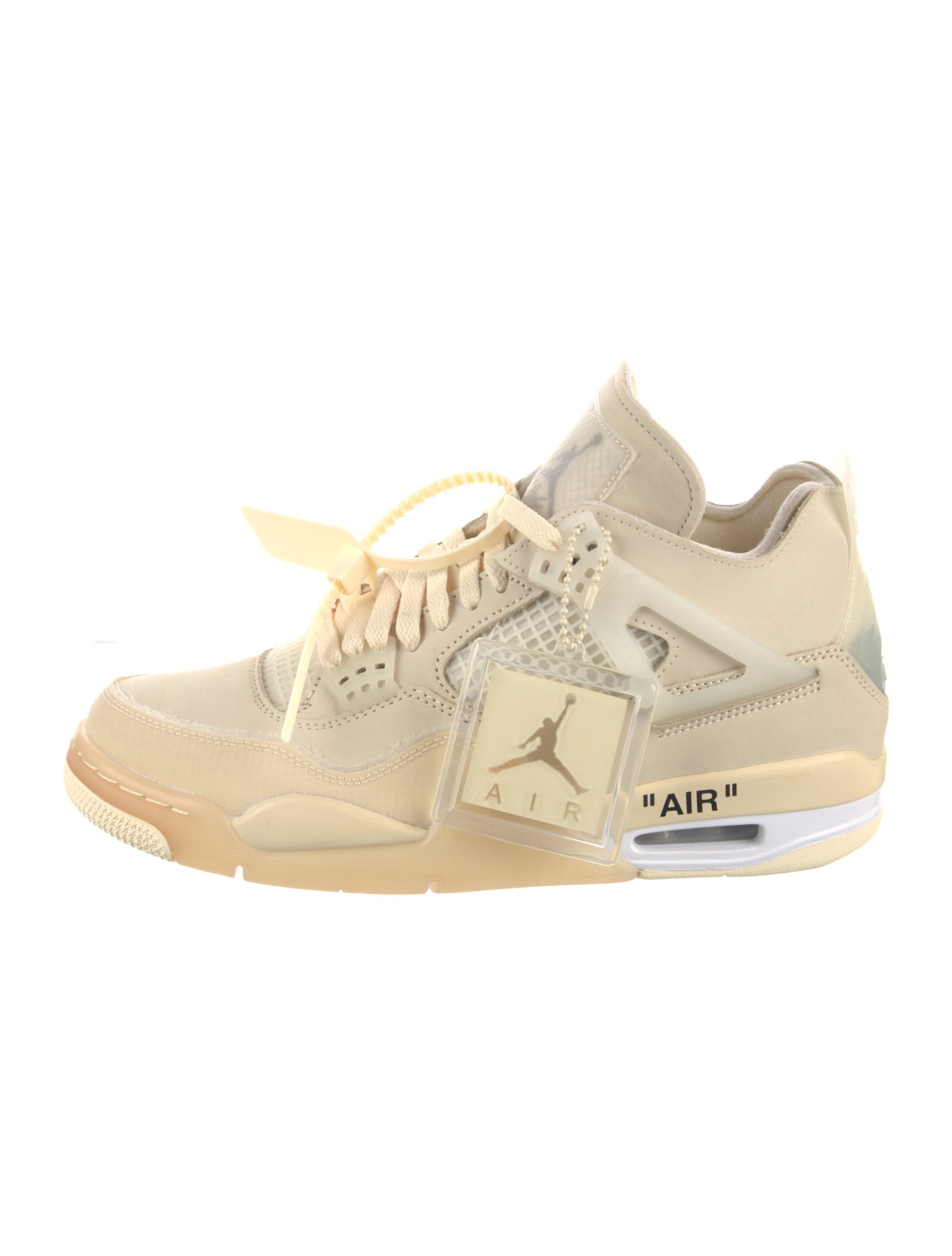 Off-White x Jordan 4 Retro Off-White Sail Athletic Sneakers