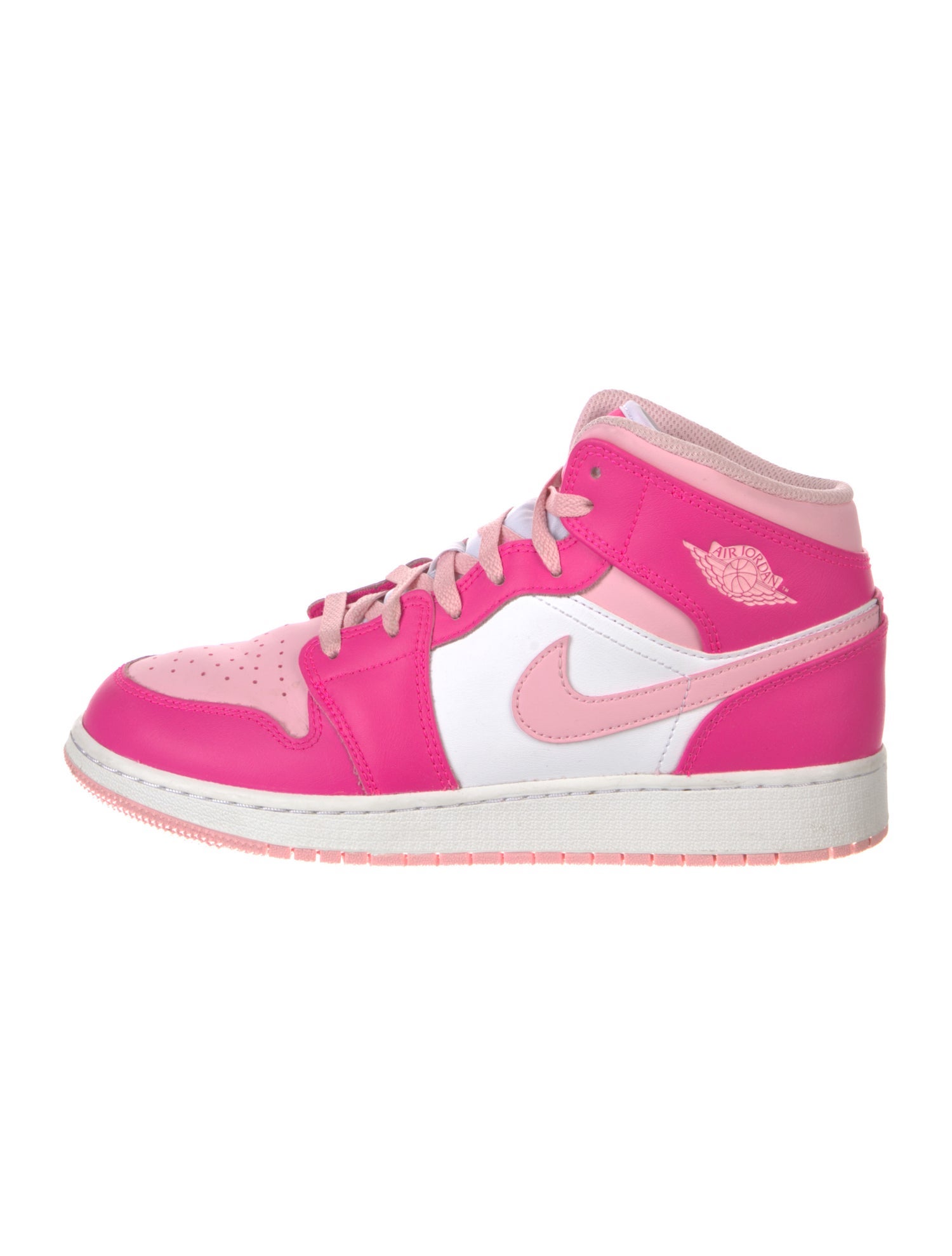 Jordan Girls' 1 Mid Fierce Pink (GS) Sneakers