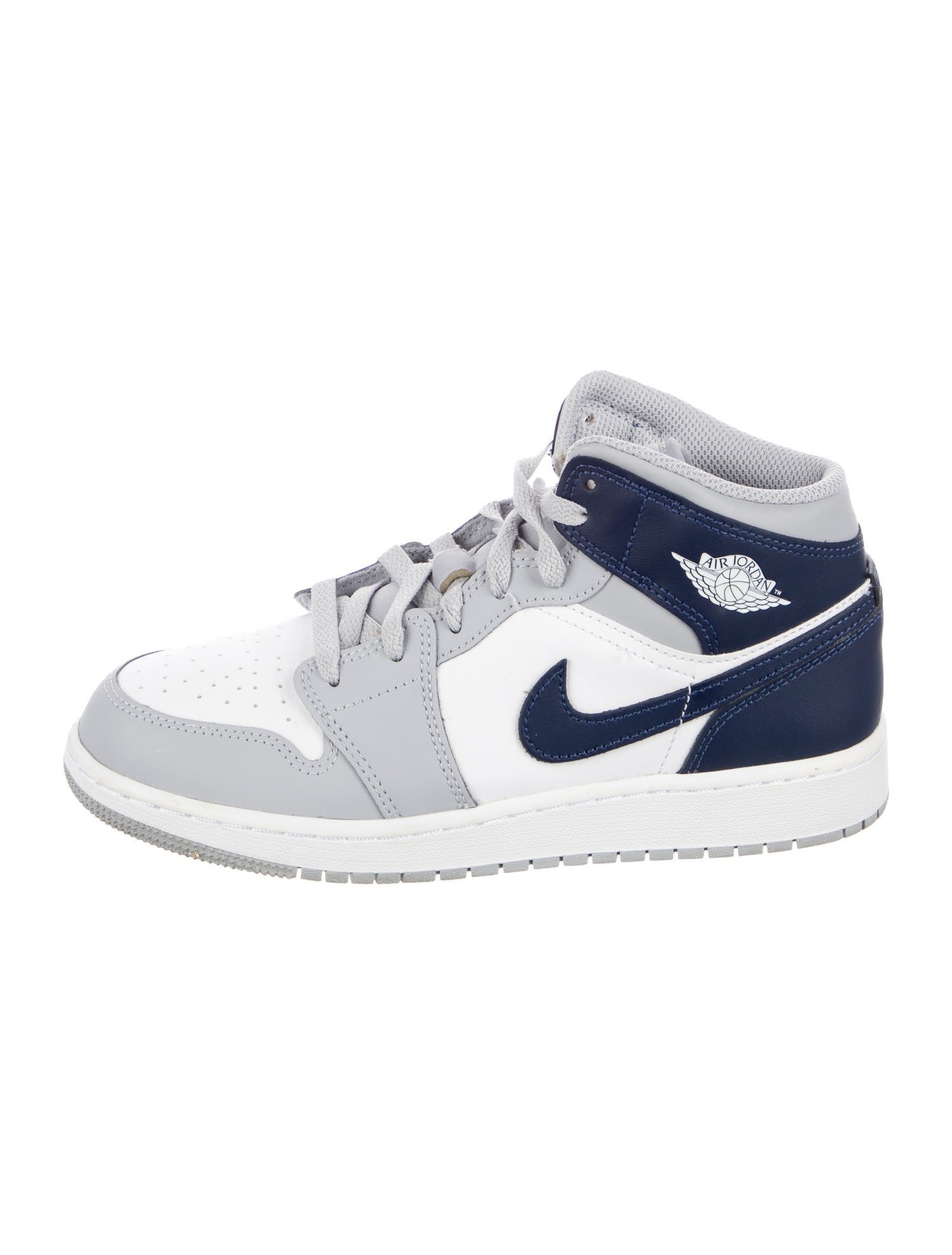 Jordan Boys' 1 Mid GS 'Wolf Grey Midnight Navy'