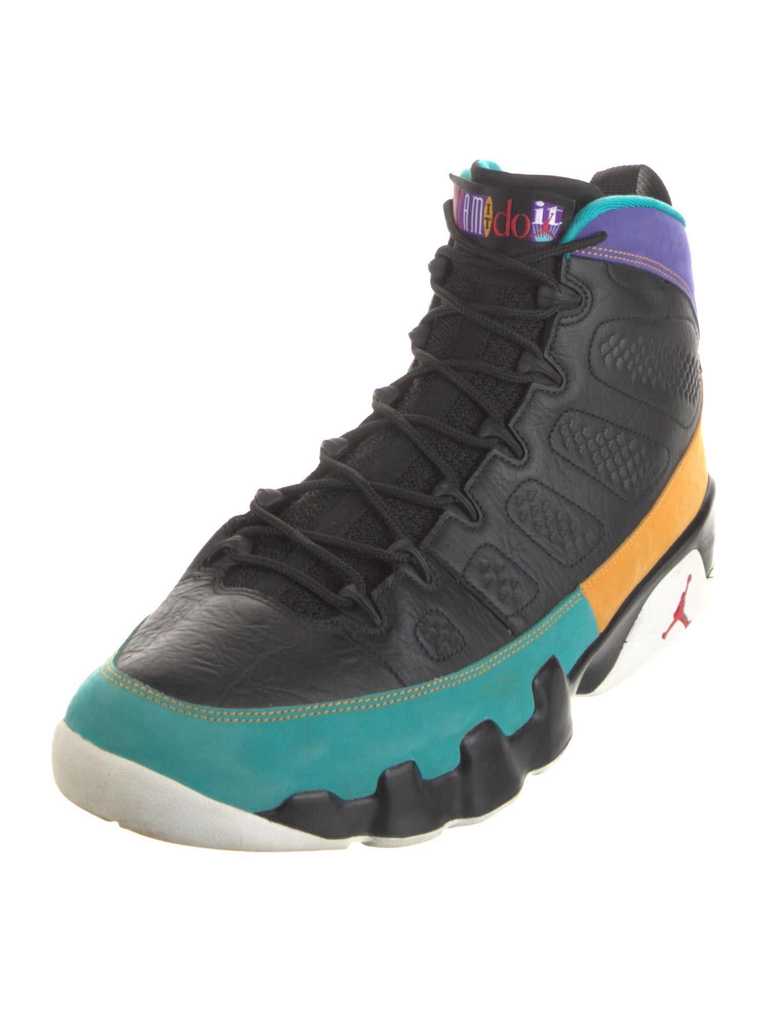Jordan Leather Colorblock Pattern Sneakers