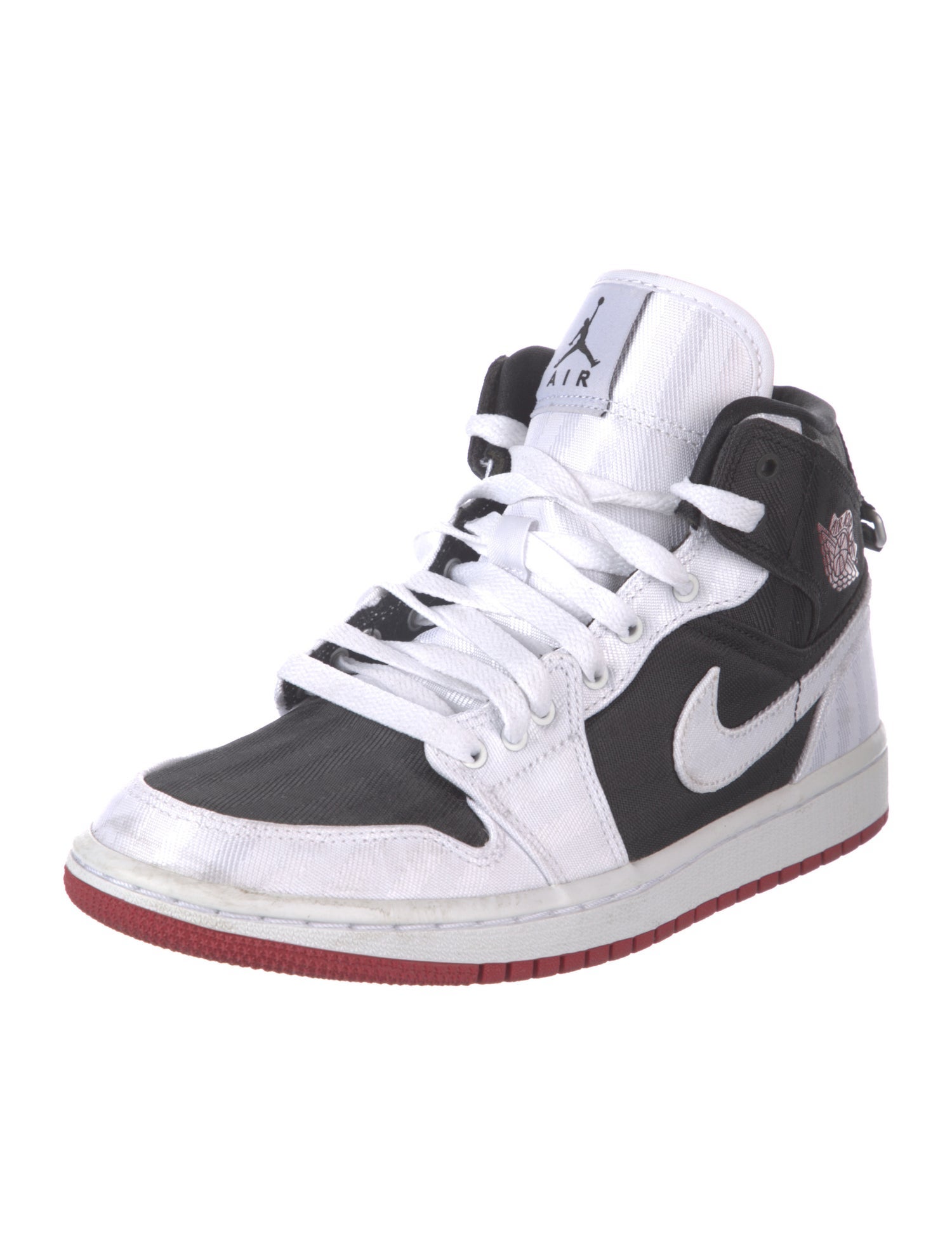 Jordan 1 Mid SE Utility Canvas White Black Gym Red Sneakers