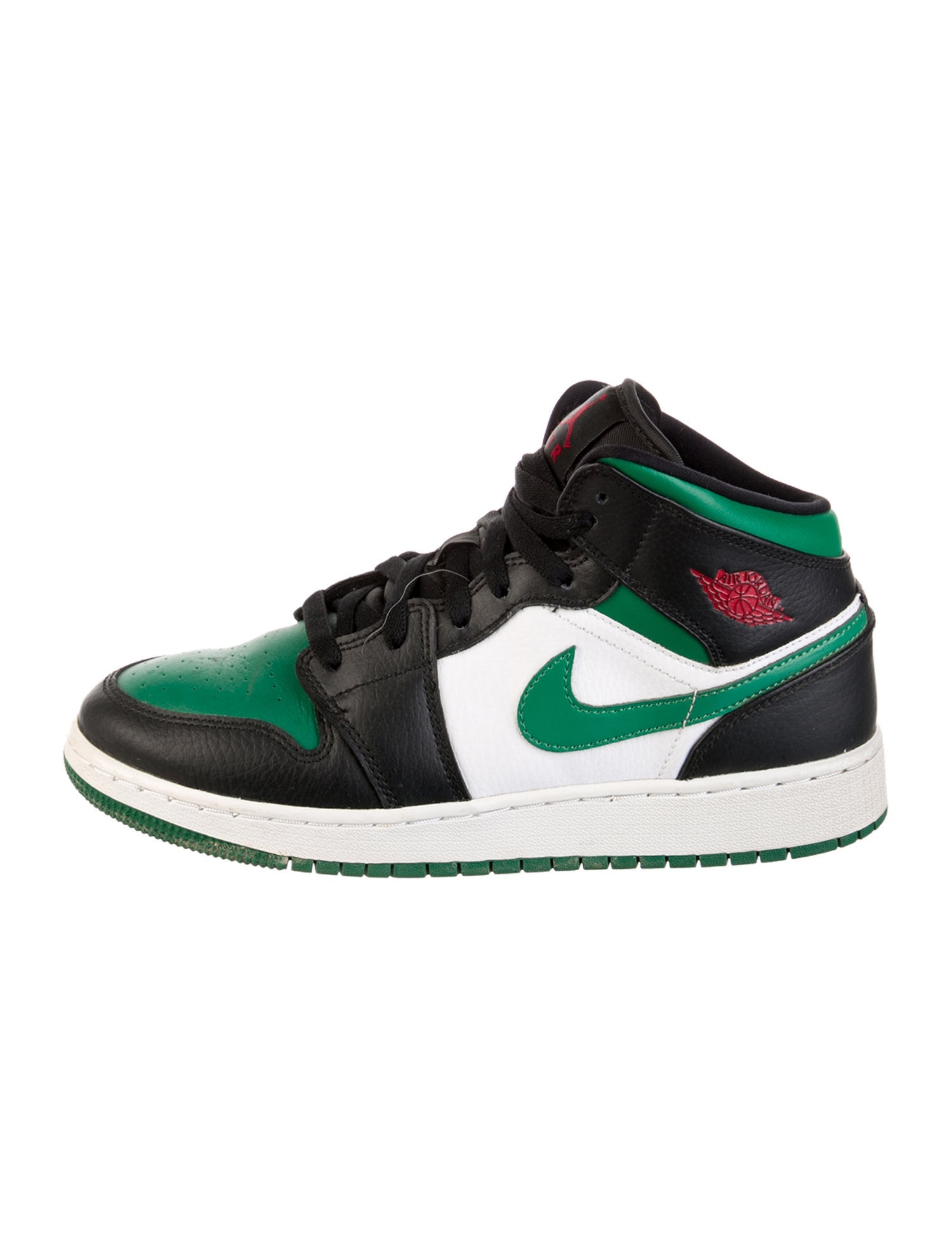 Jordan Boys' Jordan 1 Mid Green Toe (GS) Sneakers