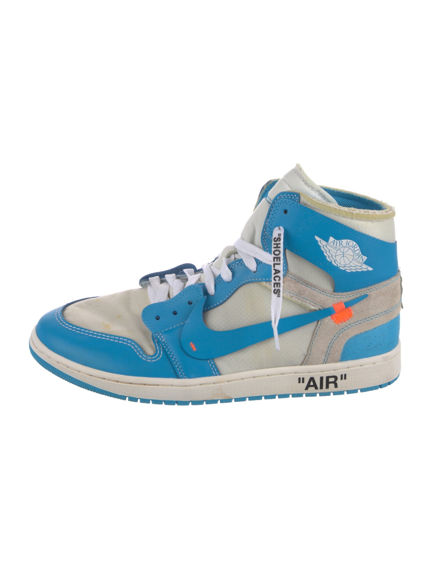 Off-White x Jordan 1 Retro High 'University Blue' Athletic Sneakers