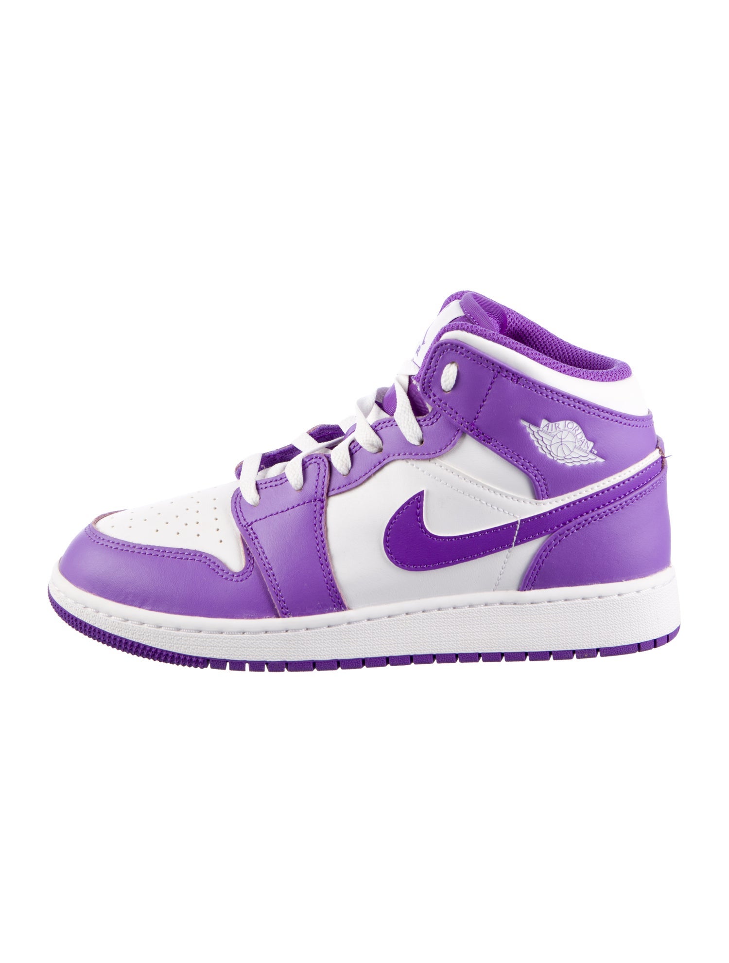 Jordan Boys' 1 Mid Purple Venom (GS) Sneakers