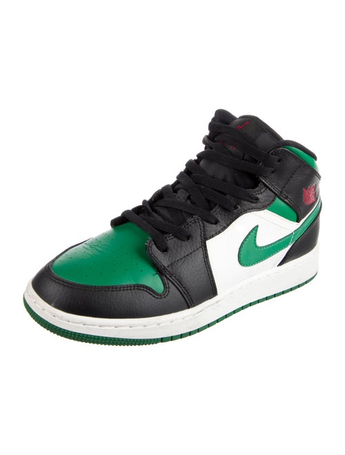 Jordan Boys' 1 Mid Green Toe (GS) Sneakers
