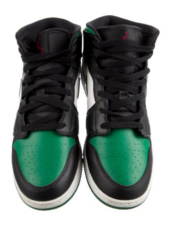 Jordan Boys' 1 Mid Green Toe (GS) Sneakers