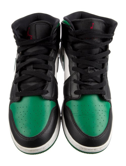 Jordan Boys' 1 Mid Green Toe (GS) Sneakers