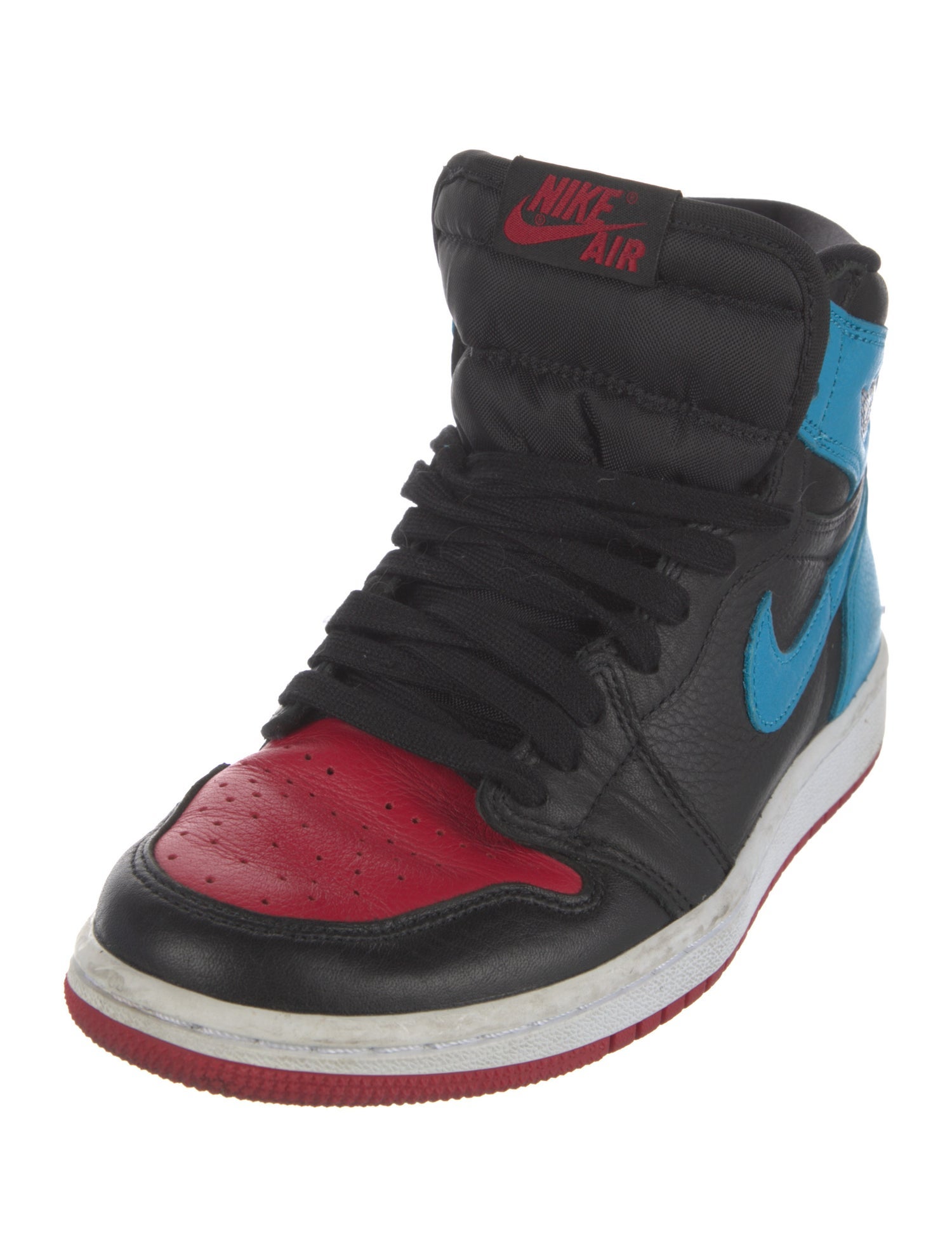 Jordan Leather Colorblock Pattern Athletic Sneakers