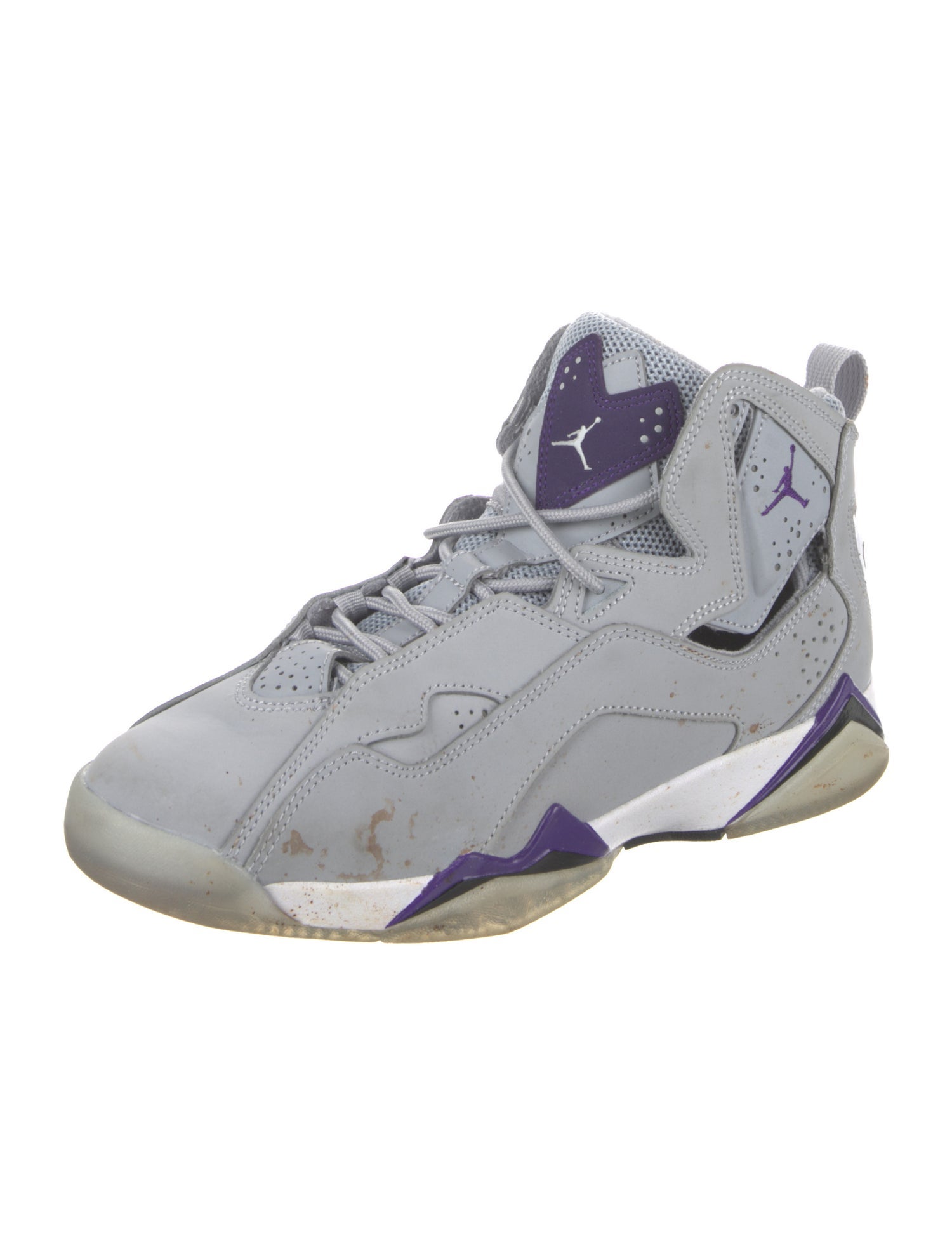 Jordan Kids' True Flight 'Wolf Grey Purple' (GS) Sneakers