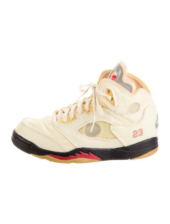 Off-White x Jordan Kids' 5 Retro Sail (PS) Sneakers
