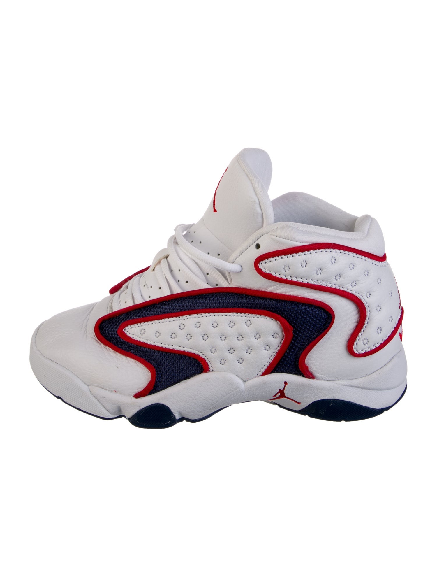 Jordan Leather Colorblock Pattern Athletic Sneakers