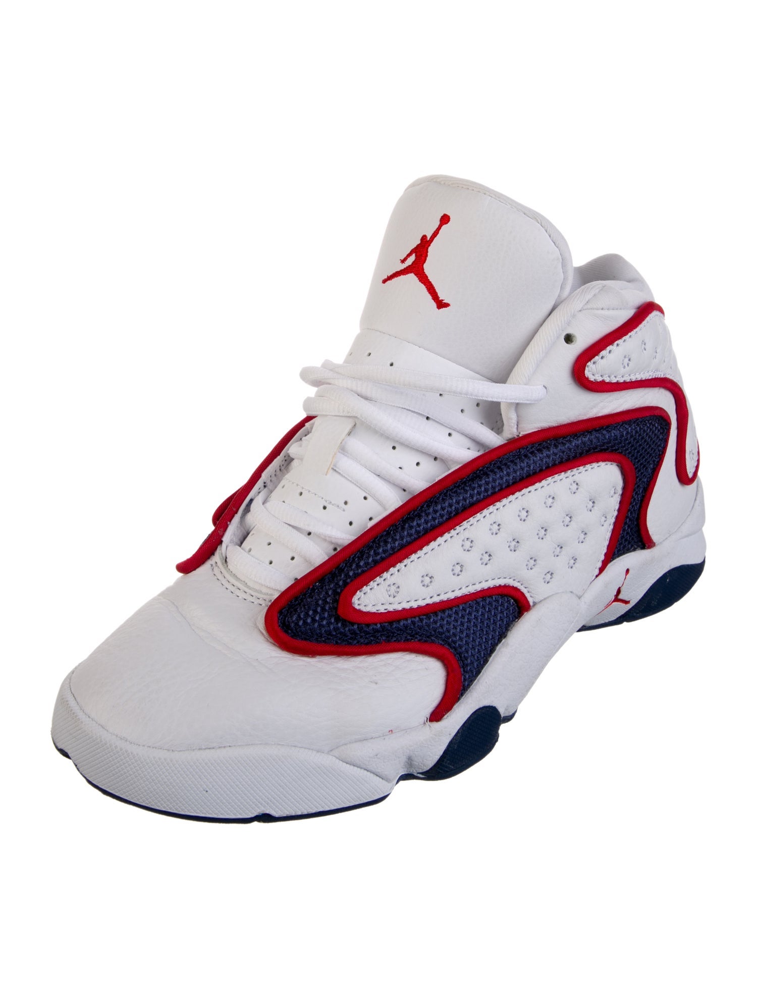 Jordan Leather Colorblock Pattern Athletic Sneakers