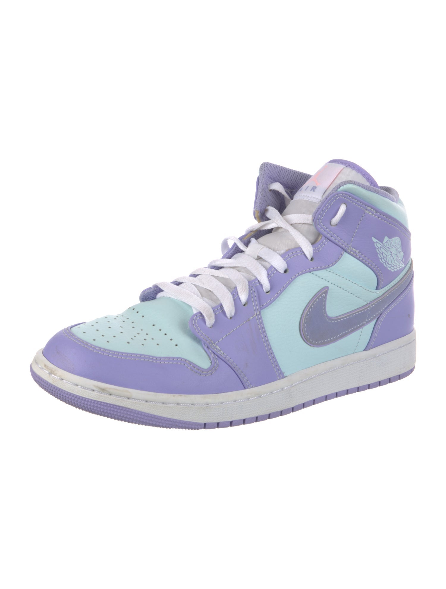 Jordan Leather Colorblock Pattern Athletic Sneakers