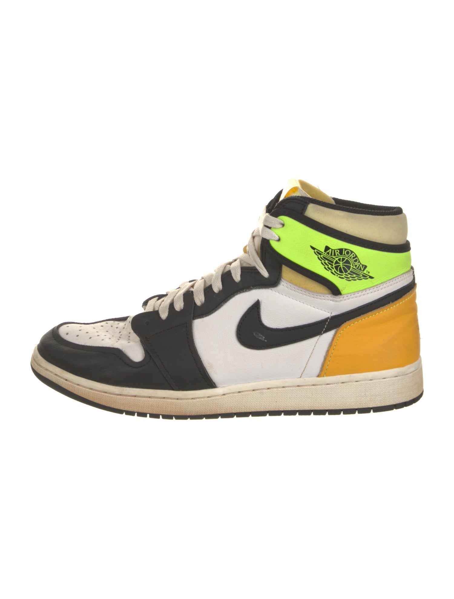 Jordan 1 Retro High White Black Volt University Gold Sneakers
