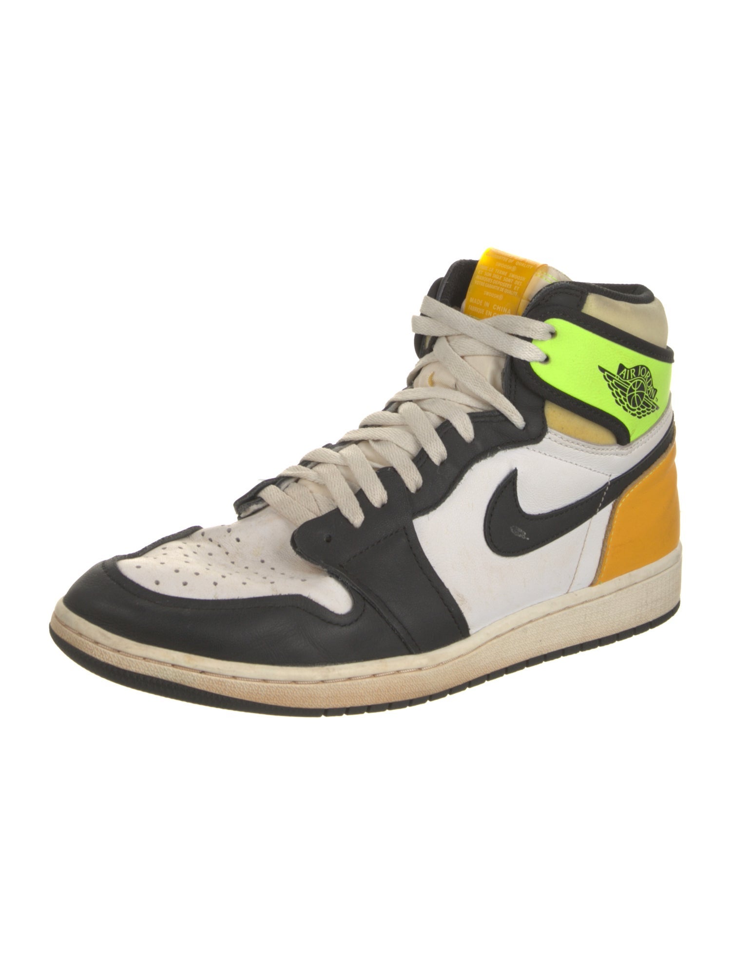 Jordan 1 Retro High White Black Volt University Gold Sneakers
