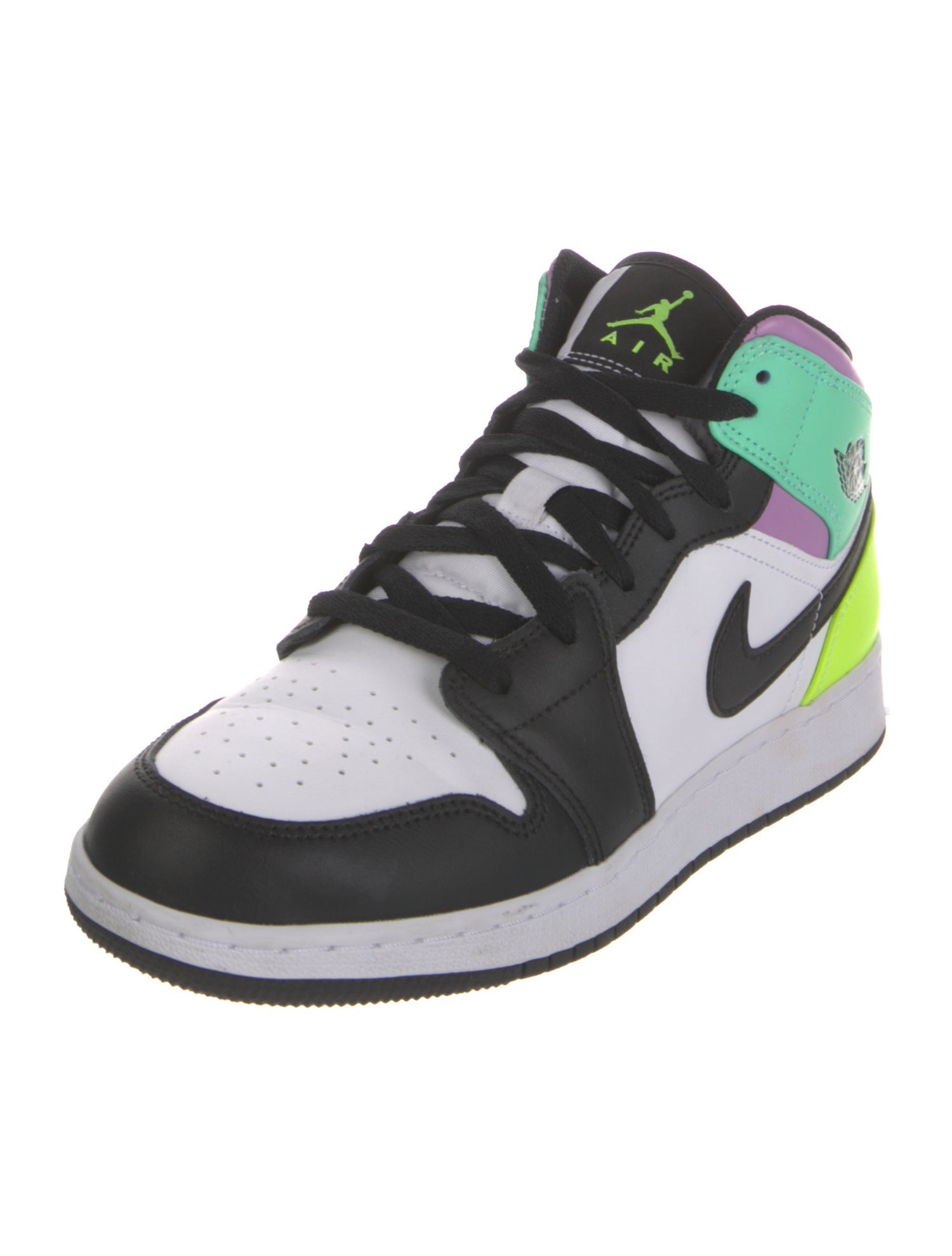 Jordan Leather Colorblock Pattern Sneakers