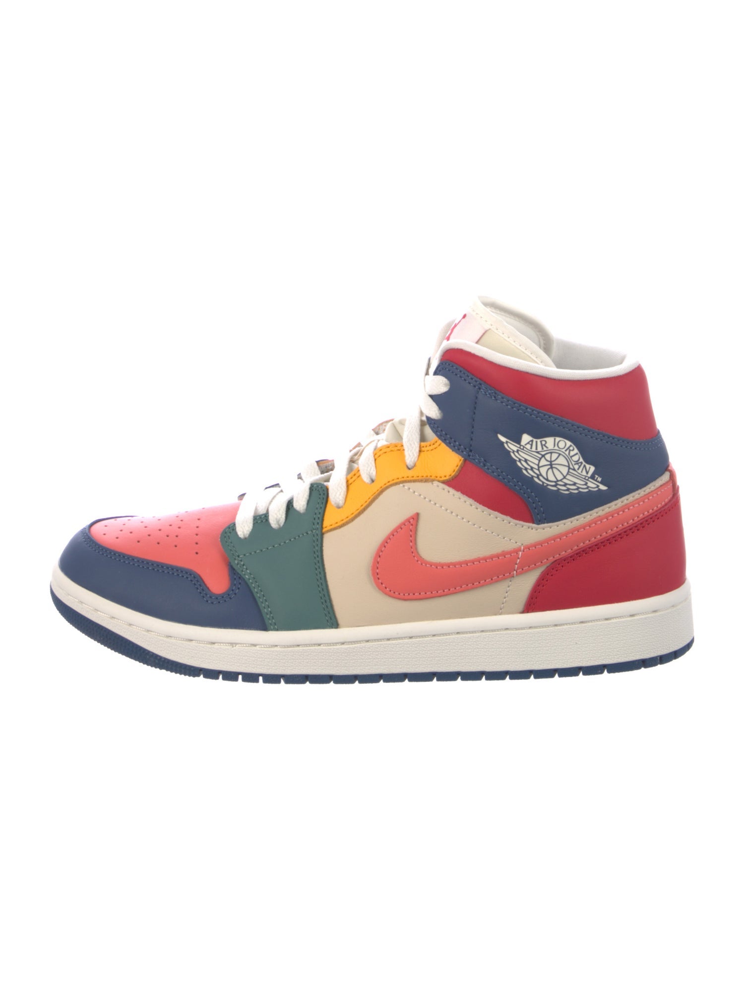 Jordan Leather Colorblock Pattern Sneakers