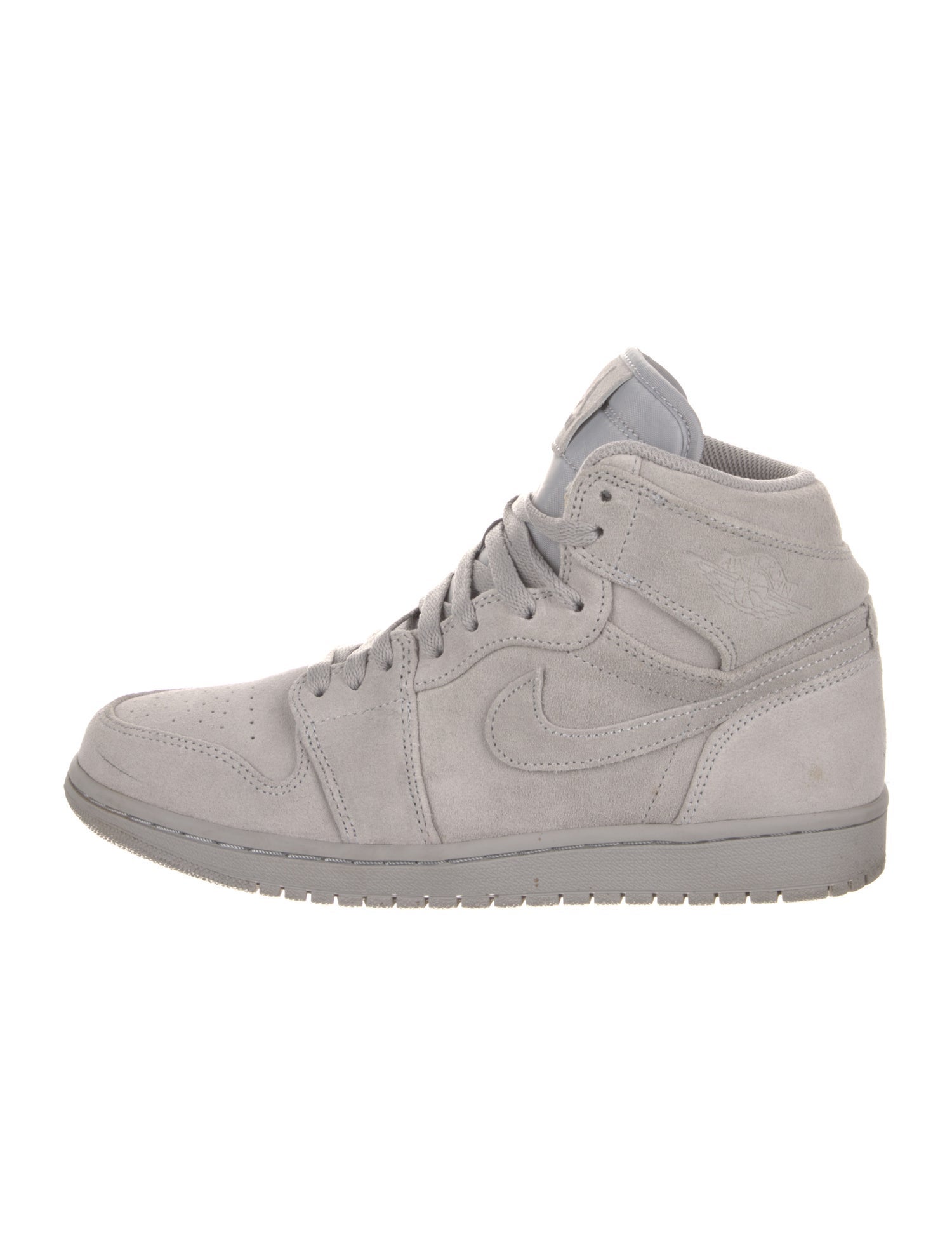 Jordan 1 Retro High Grey Suede Sneakers