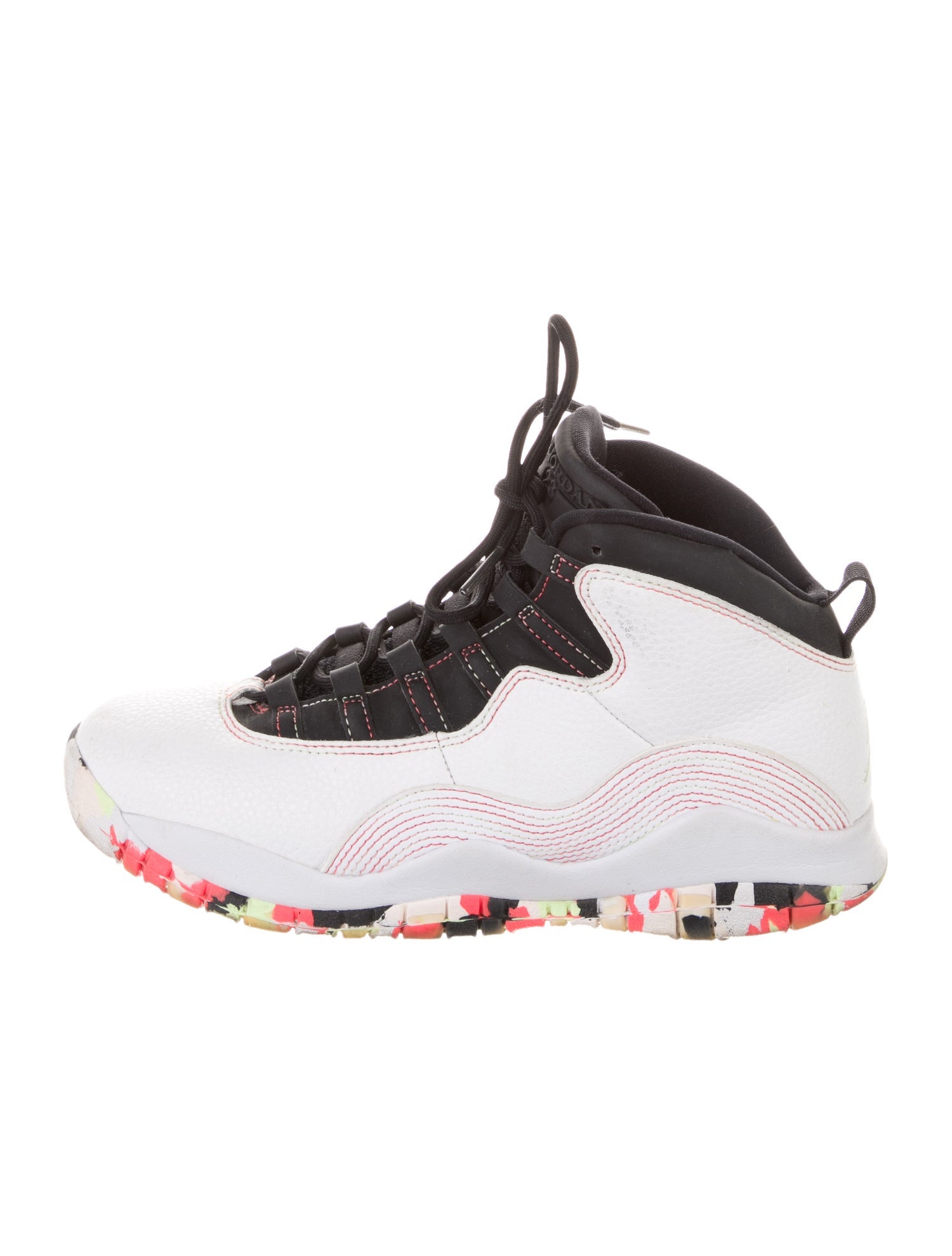 Jordan Kids' 10 Retro 'White Barely Volt Ember Glow' (GS) Sneakers