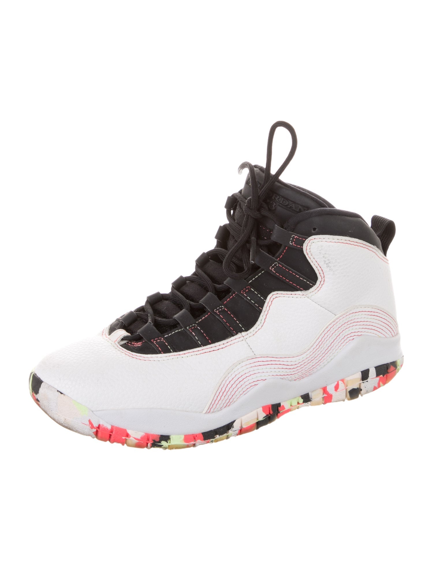 Jordan Kids' 10 Retro 'White Barely Volt Ember Glow' (GS) Sneakers