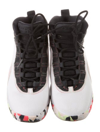 Jordan Kids' 10 Retro 'White Barely Volt Ember Glow' (GS) Sneakers