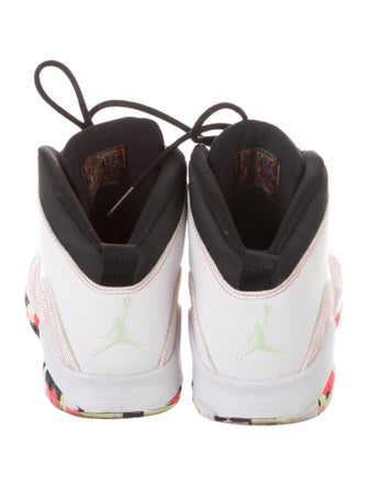 Jordan Kids' 10 Retro 'White Barely Volt Ember Glow' (GS) Sneakers