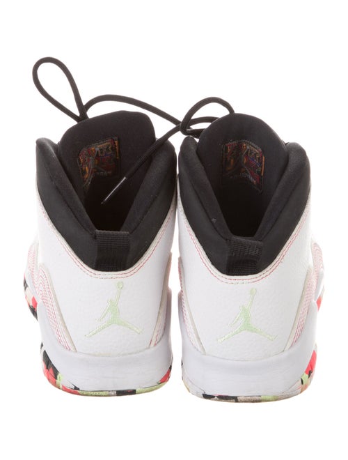 Jordan Kids' 10 Retro 'White Barely Volt Ember Glow' (GS) Sneakers